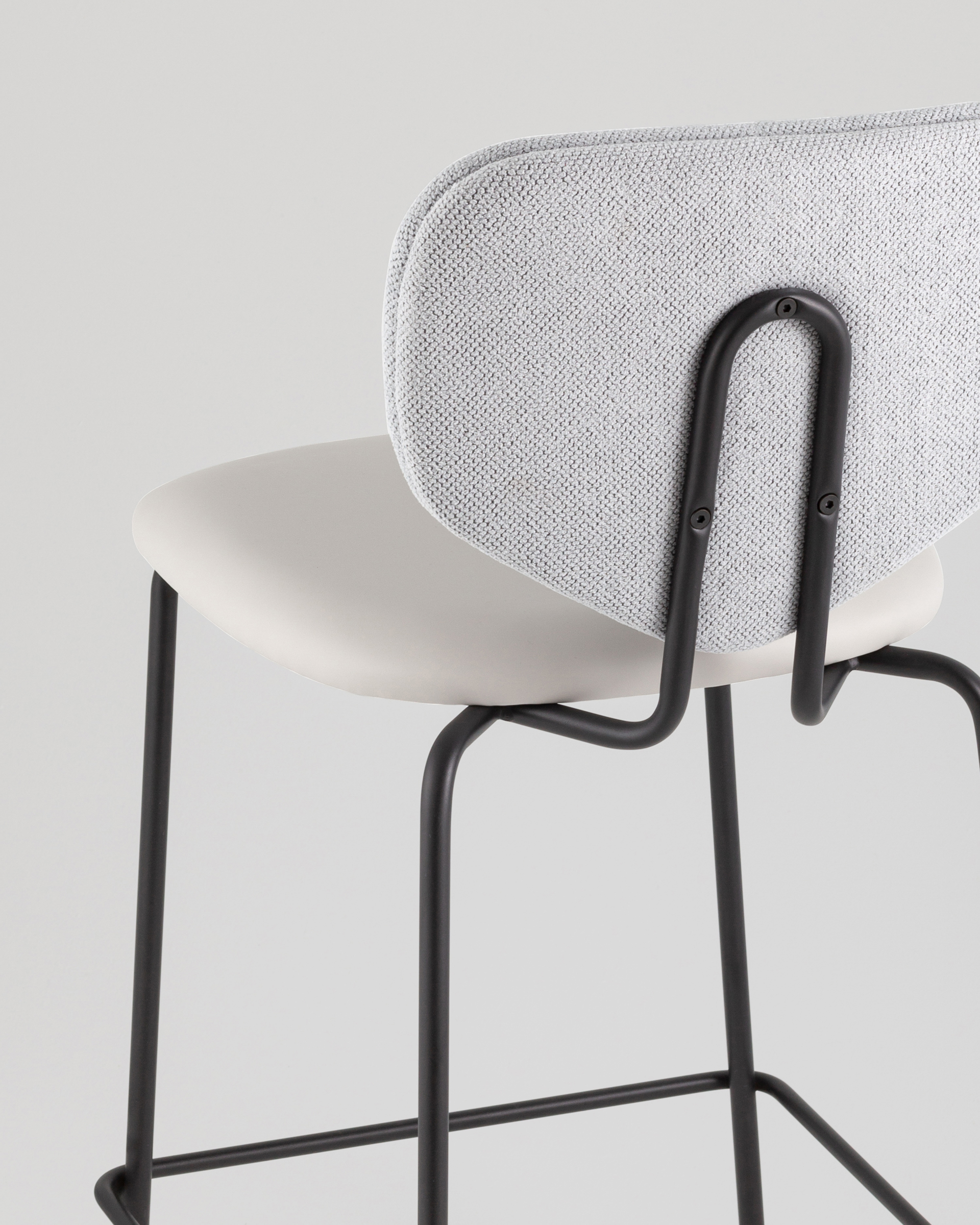 Стул полубарный Masey серый с серой экокожей — изображение 9