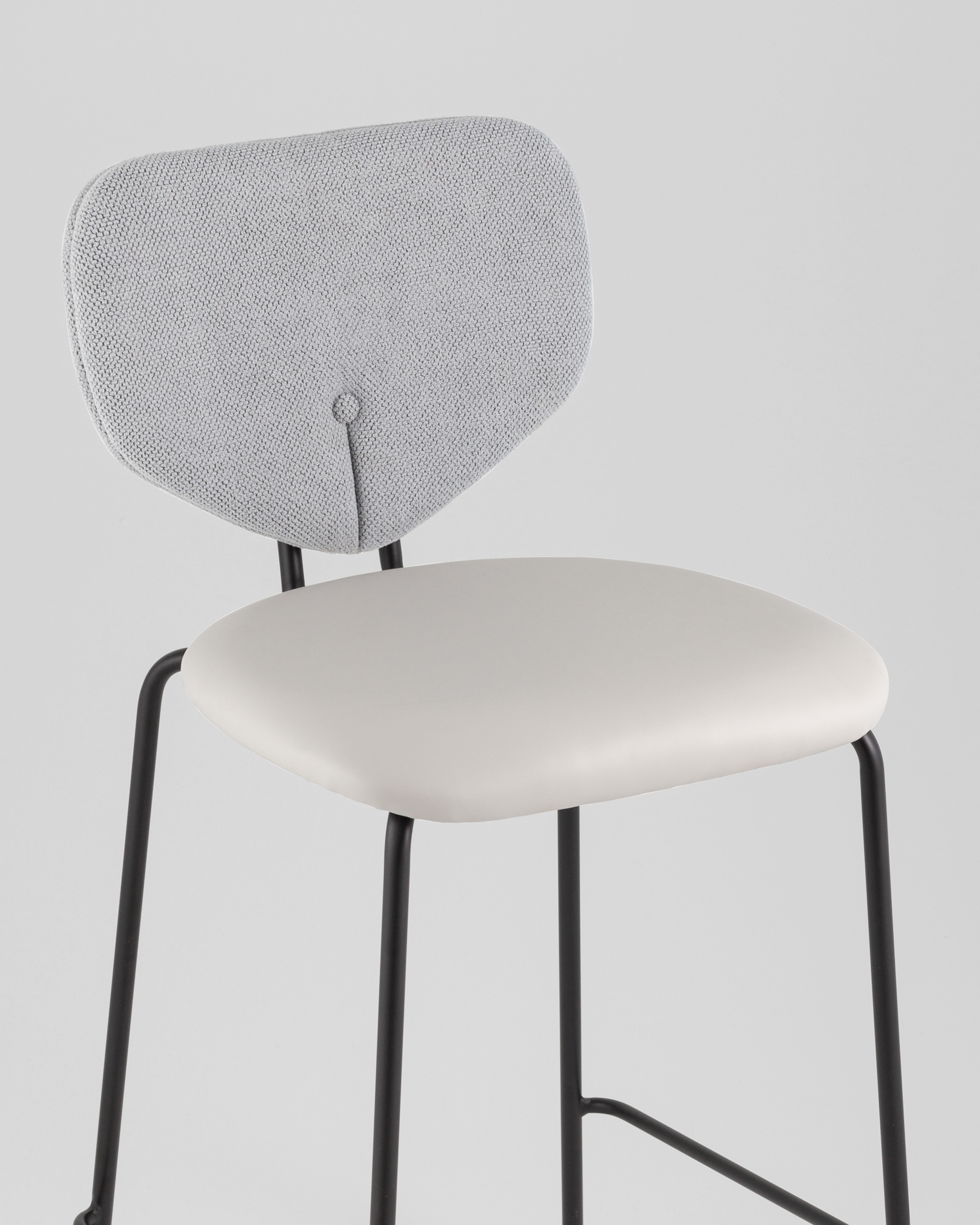 Стул полубарный Masey серый с серой экокожей — изображение 10