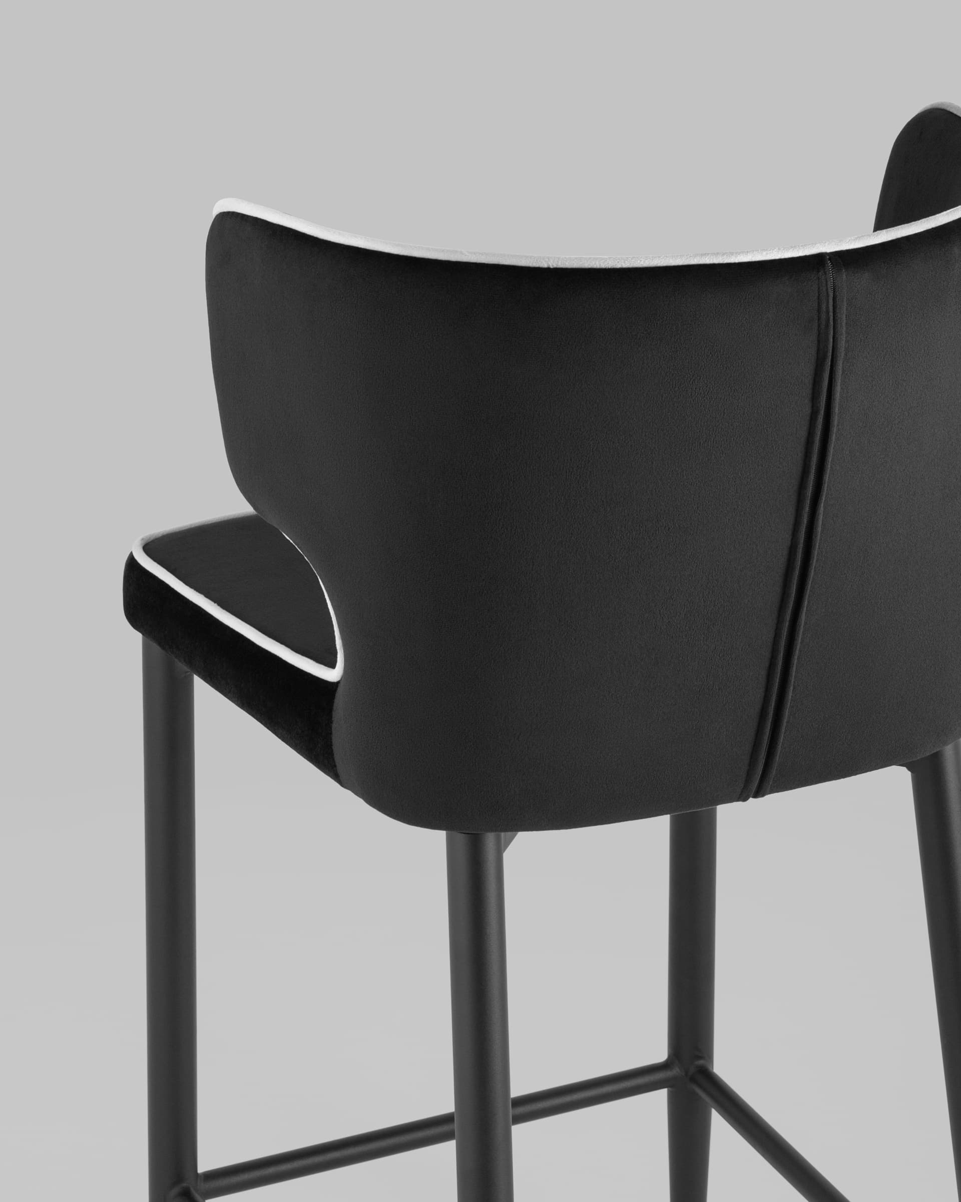 Стул полубарный Матео с кантом велюр черный — изображение 7