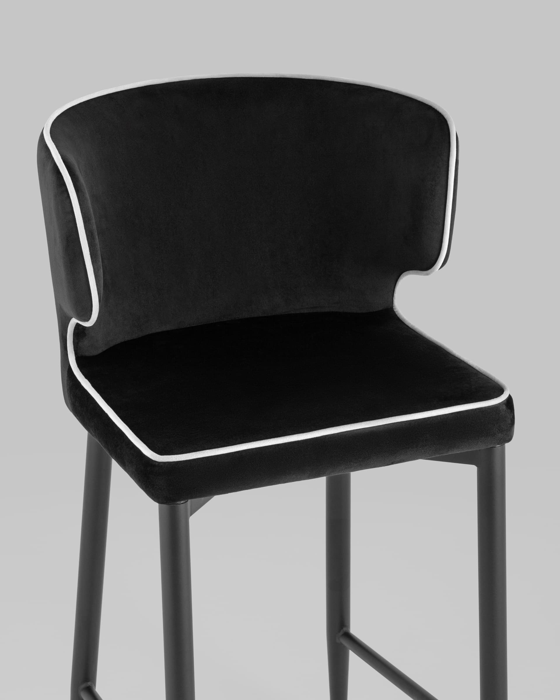 Стул полубарный Матео с кантом велюр черный — изображение 8