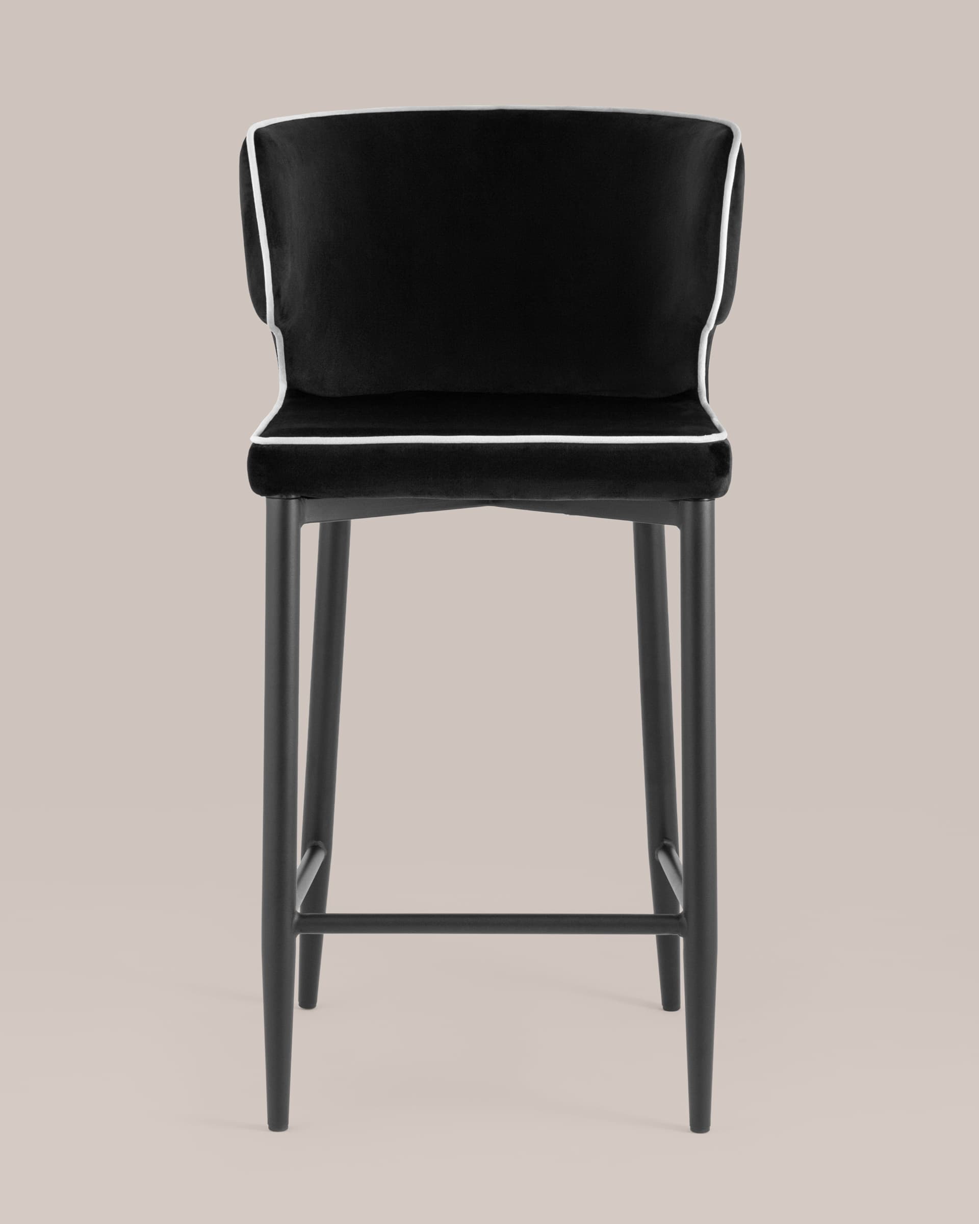 Стул полубарный Матео с кантом велюр черный — изображение 3