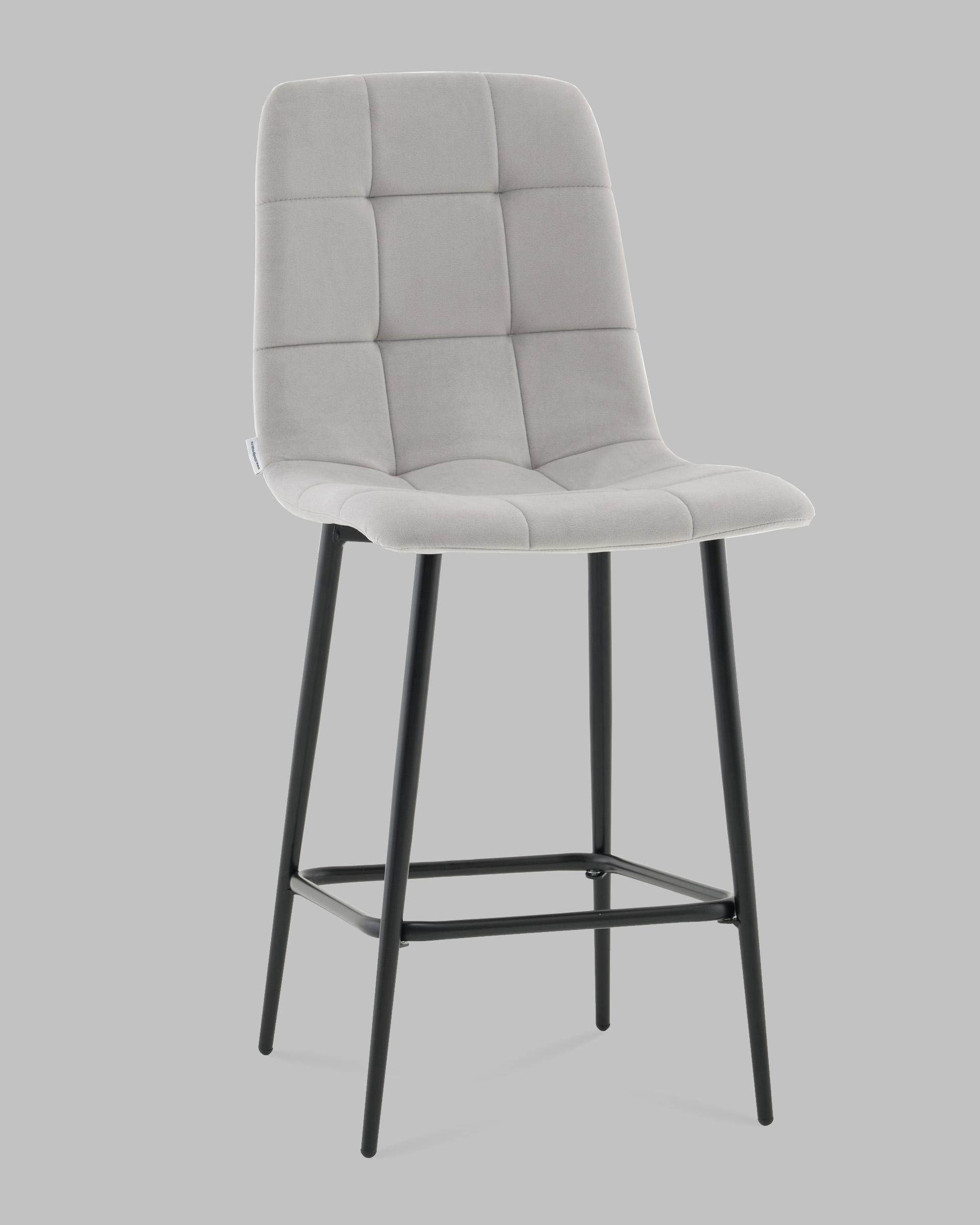 Стул полубарный Одди велюр светло-серый — изображение 2