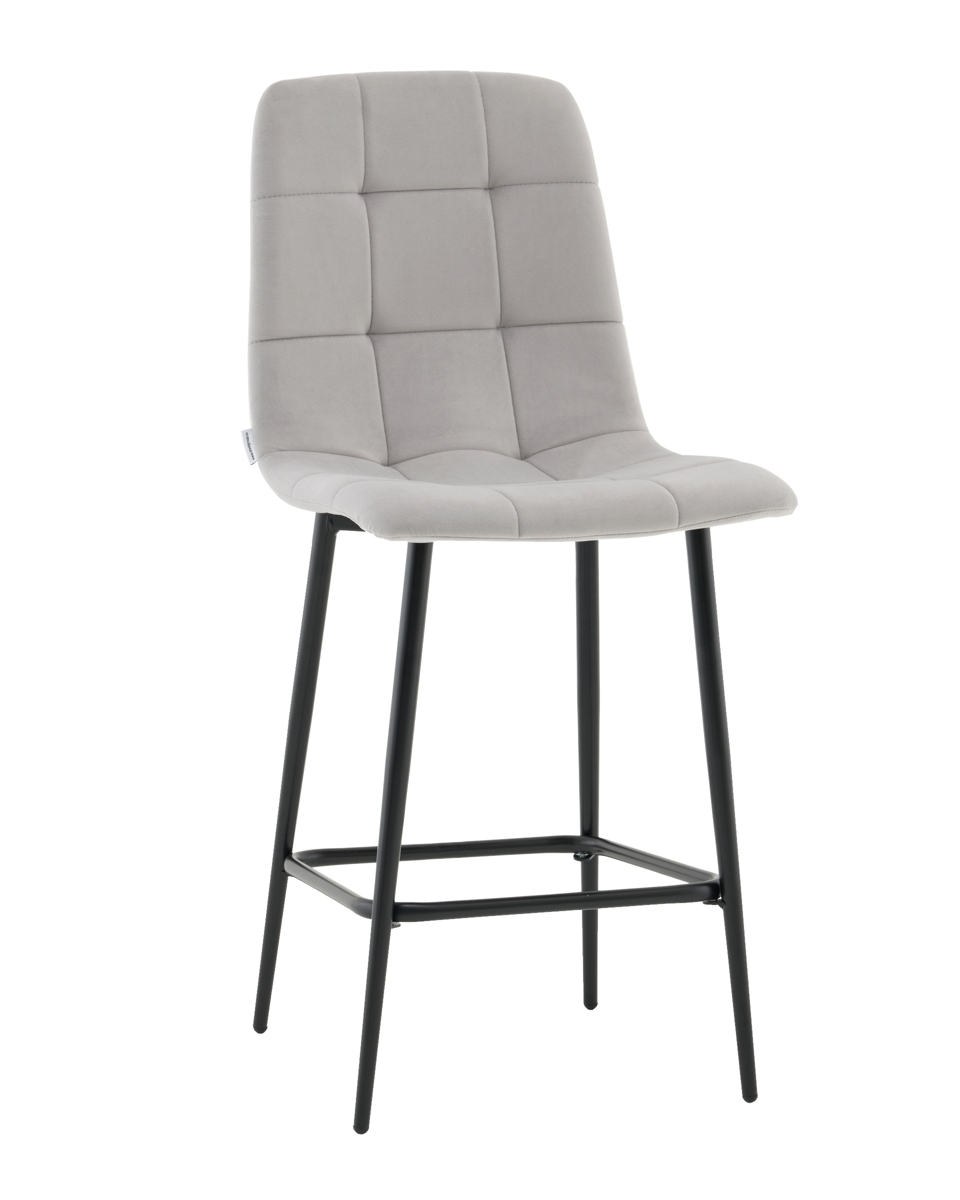 Стул полубарный Одди велюр светло-серый