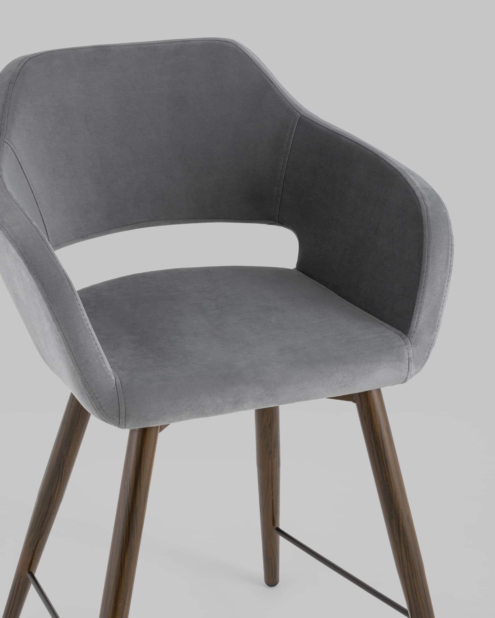 Стул полубарный Саймон велюр тёмно-серый — изображение 8