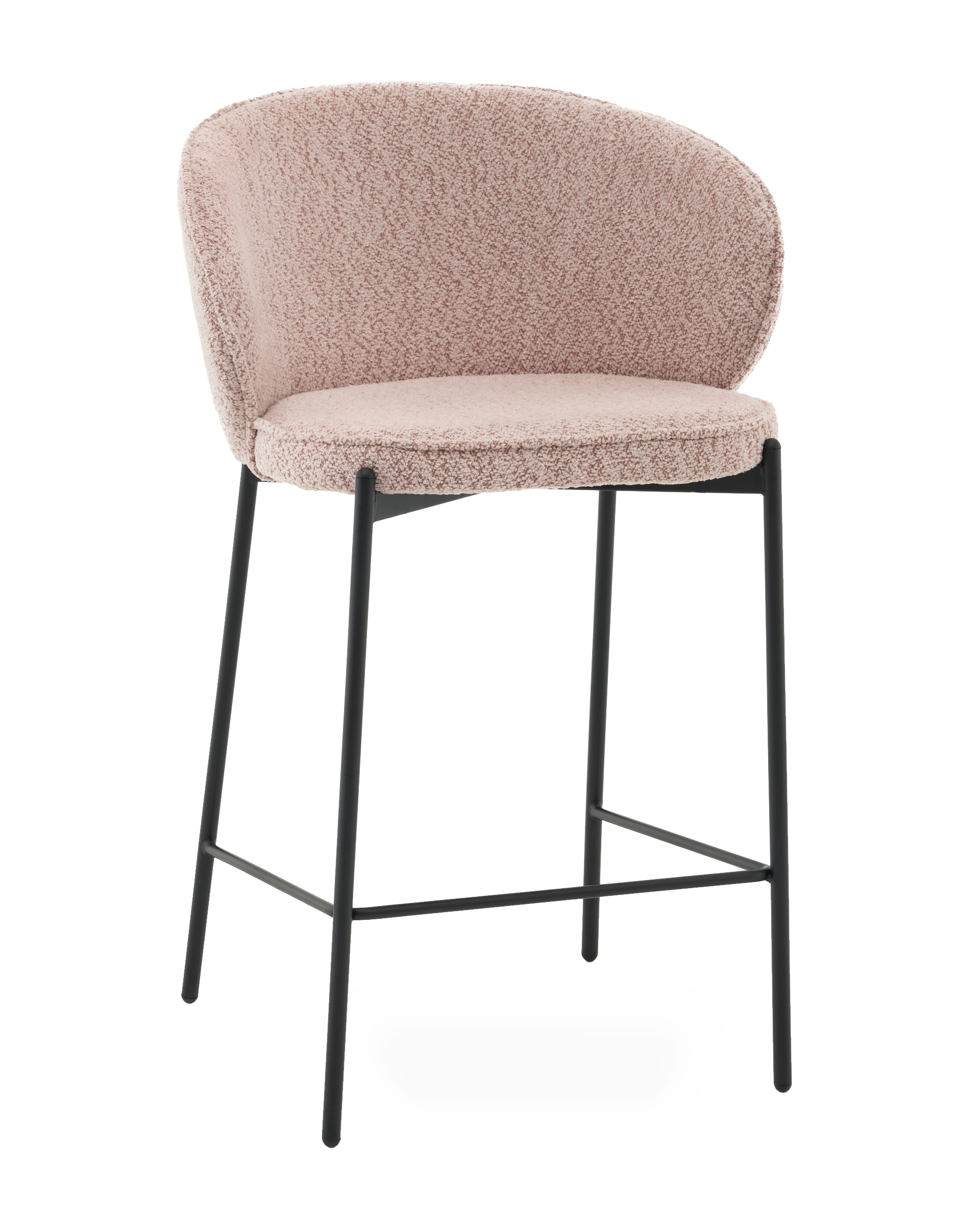 Стул полубарный Тисдейл букле розово-персиковый