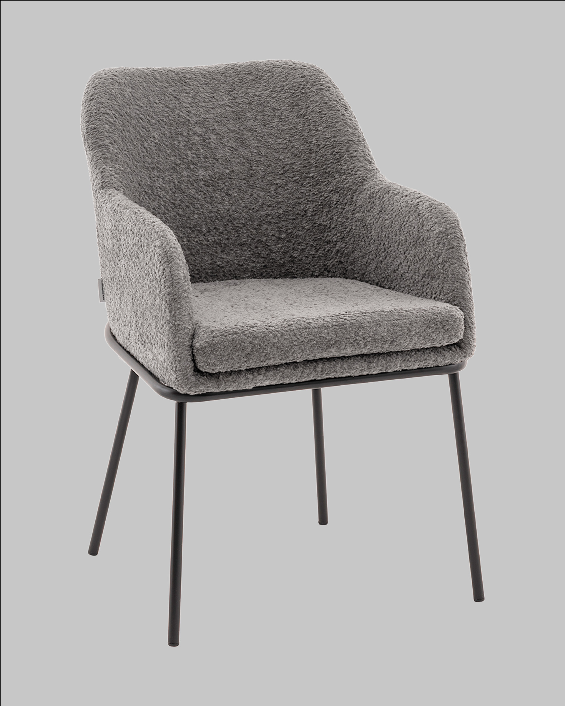 Стул с подлокотниками Кози new ткань букле тёмно-серый — изображение 2