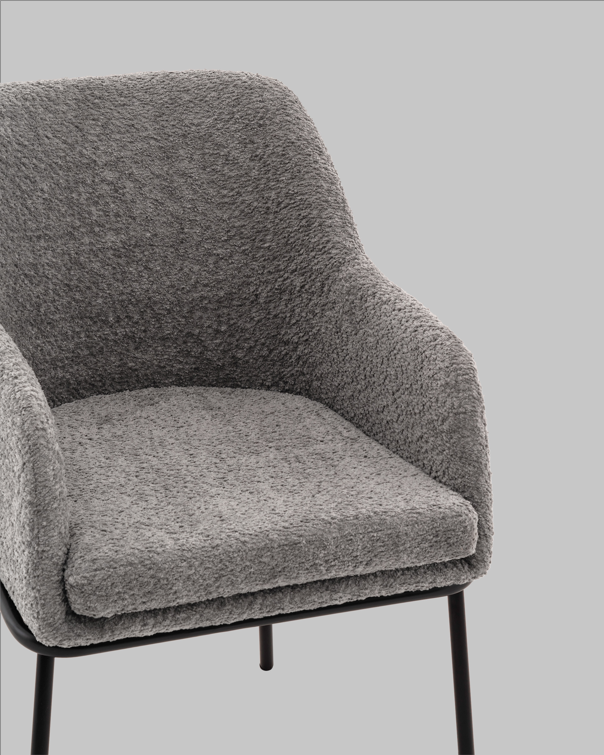 Стул с подлокотниками Кози new ткань букле тёмно-серый — изображение 8