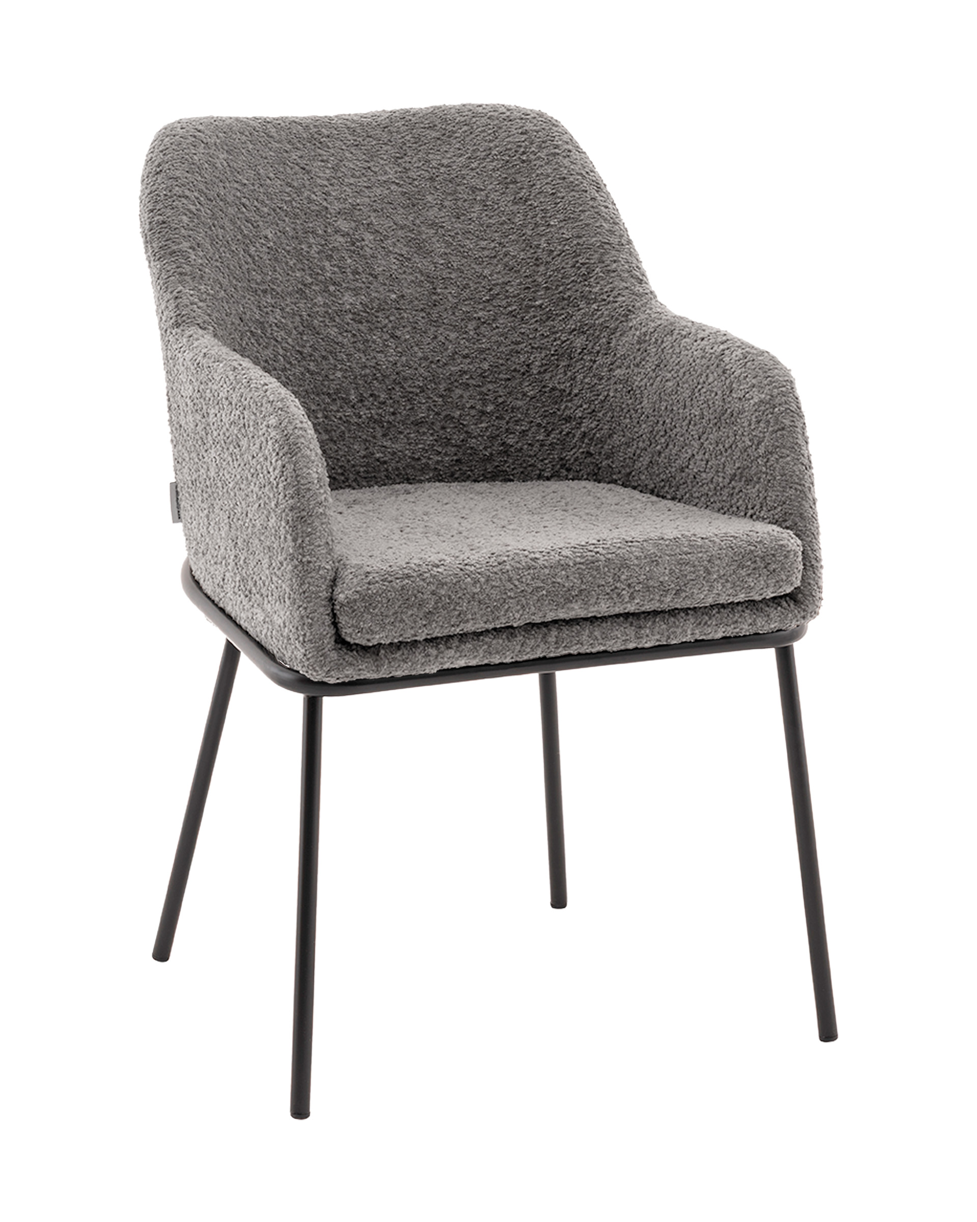 Стул с подлокотниками Кози new ткань букле тёмно-серый