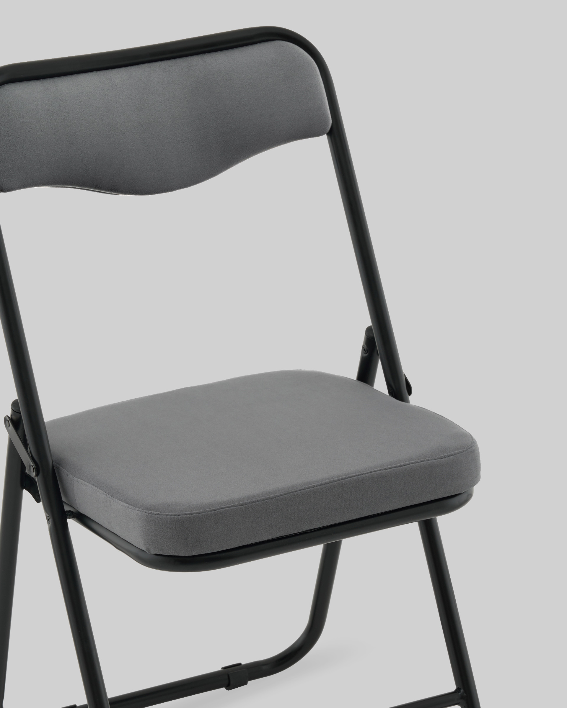 Стул складной Джонни велюр велютто темно-серый каркас черный матовый — изображение 8
