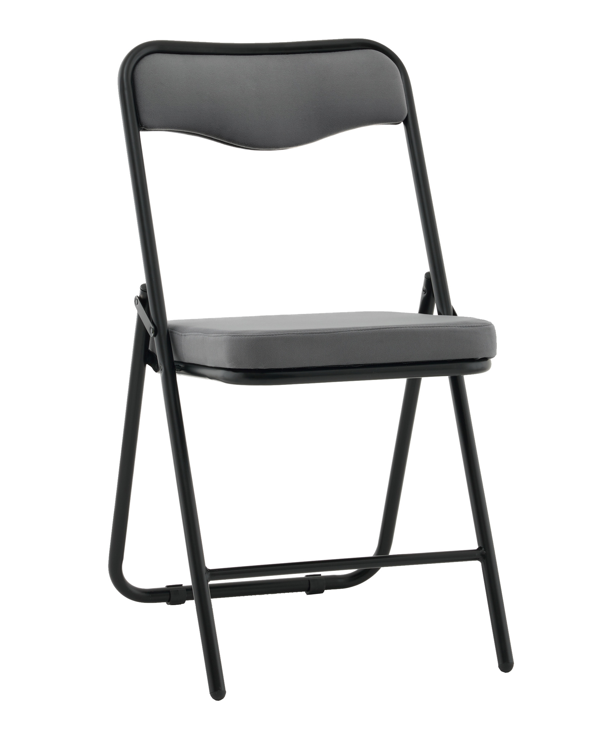 Стул складной Джонни велюр велютто темно-серый каркас черный матовый