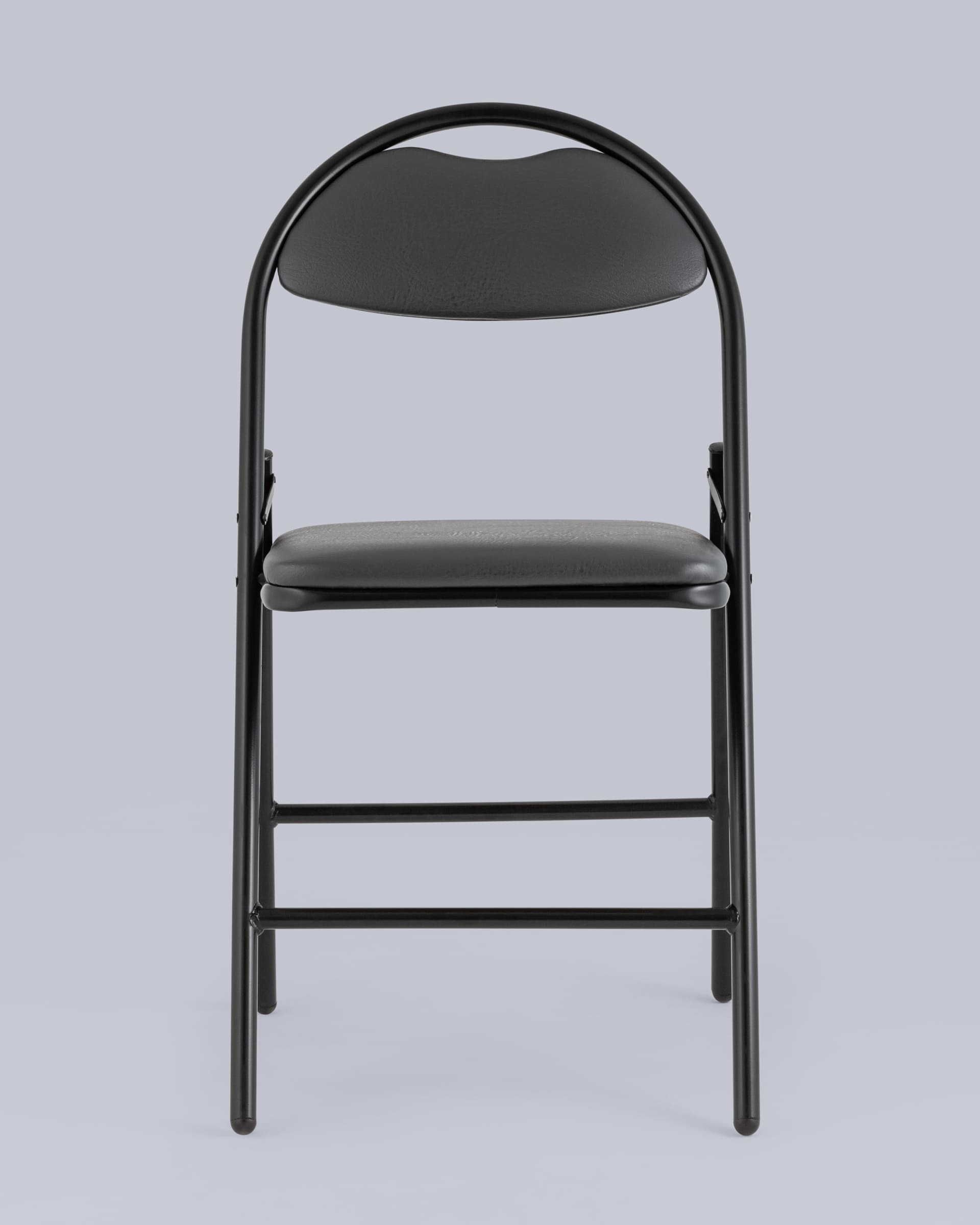 Стул складной Hagen экокожа серый каркас черный — изображение 3