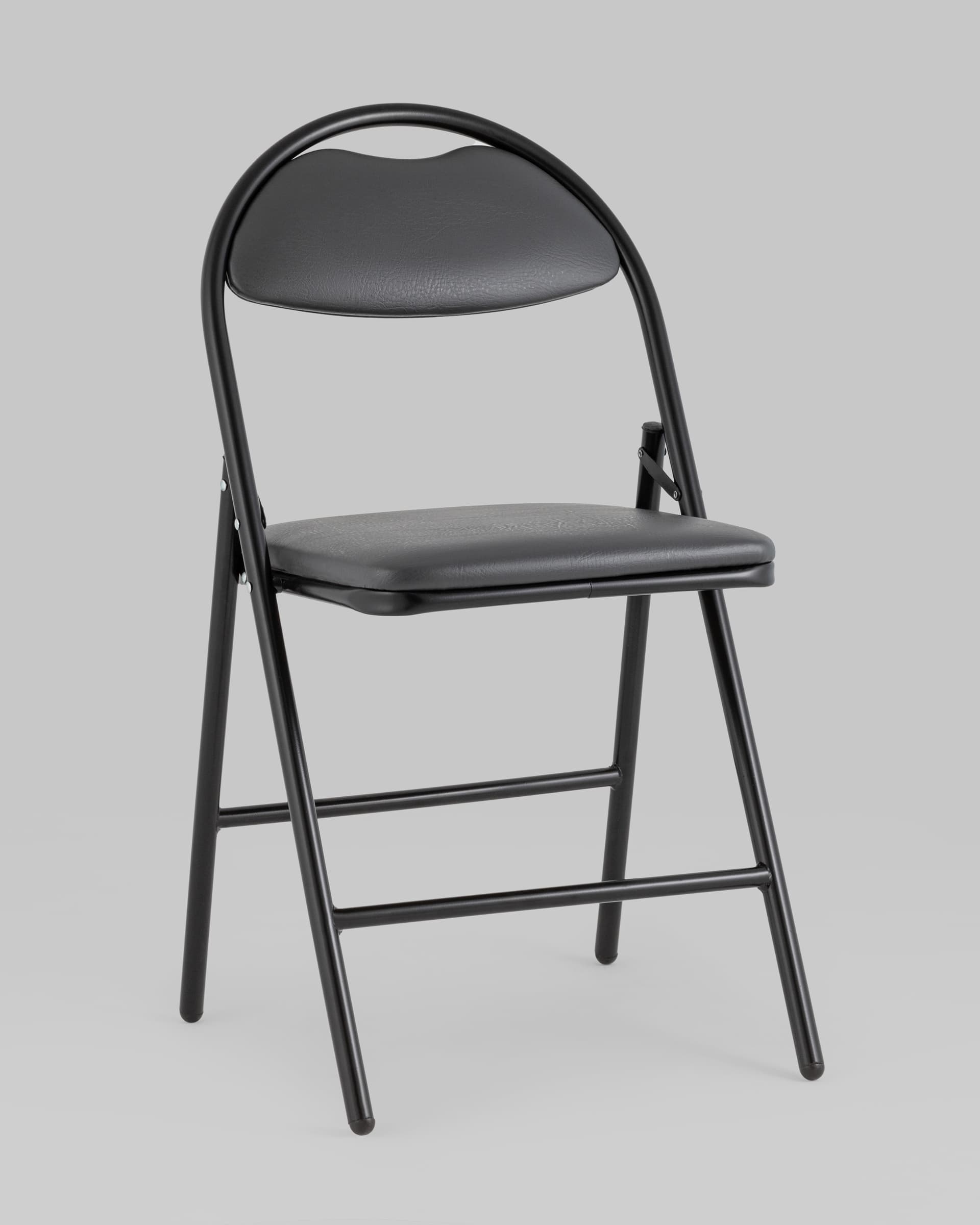 Стул складной Hagen экокожа серый каркас черный — изображение 2