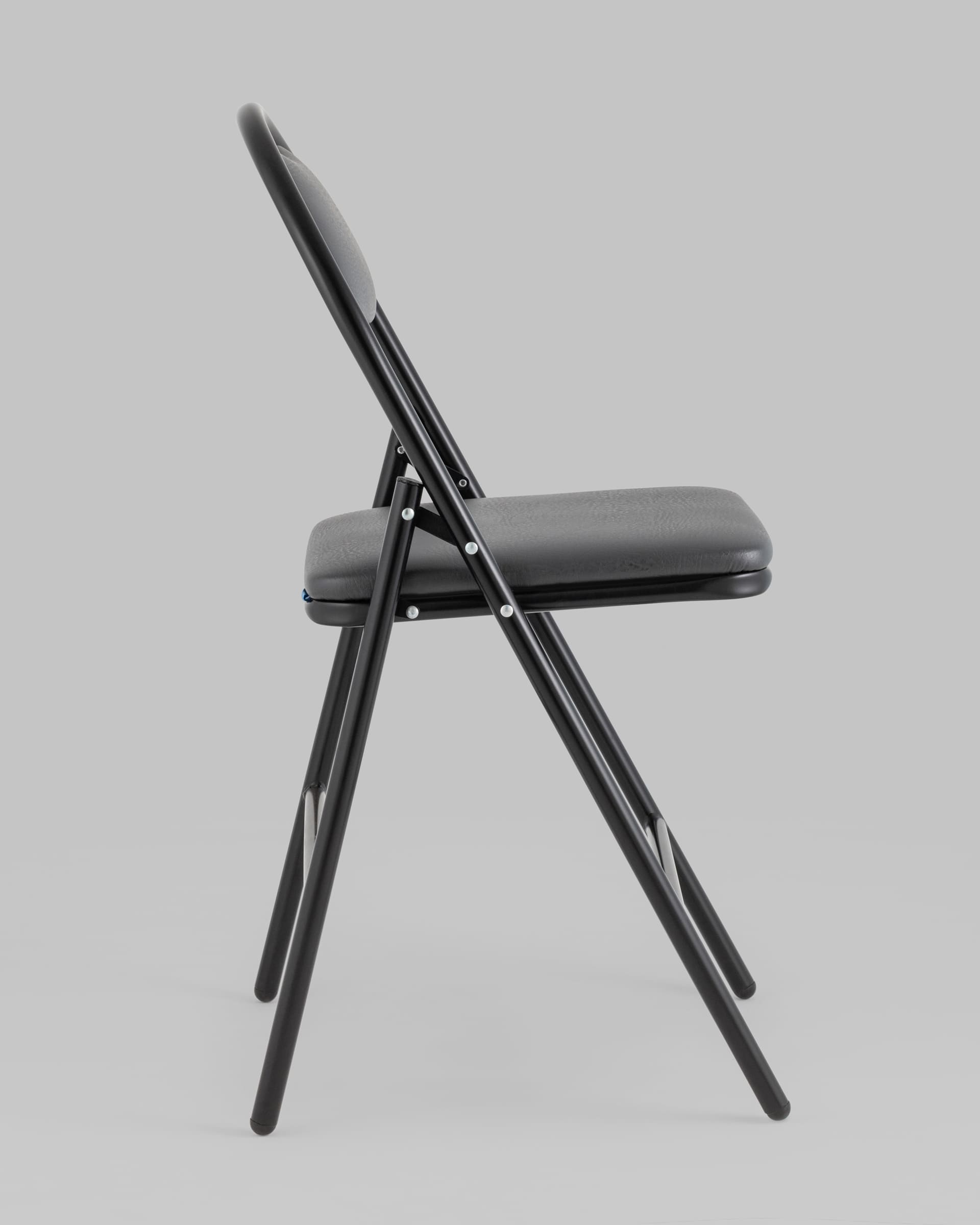 Стул складной Hagen экокожа серый каркас черный — изображение 4