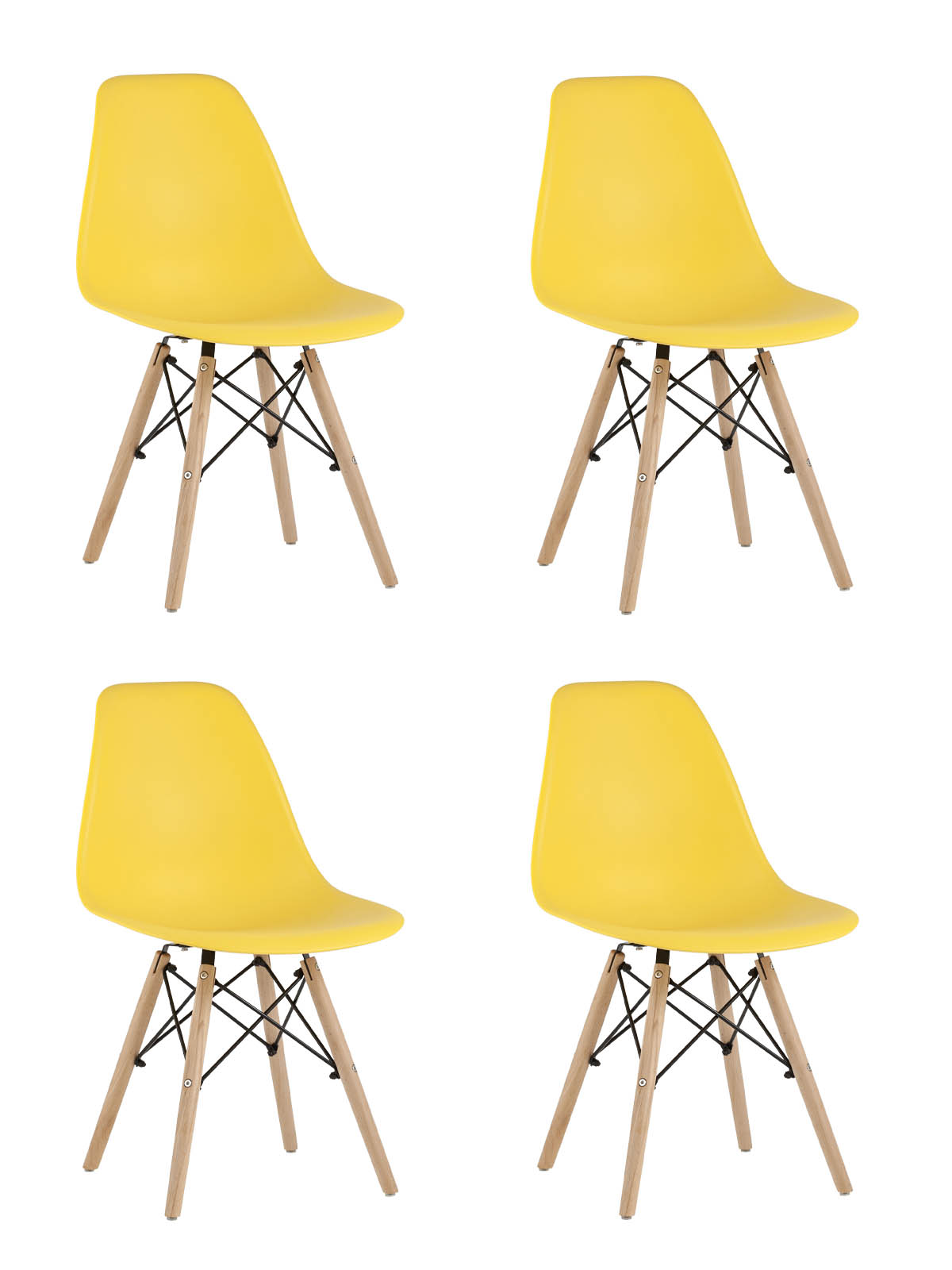 Стул Eames Style DSW желтый x4 (разборный каркас)