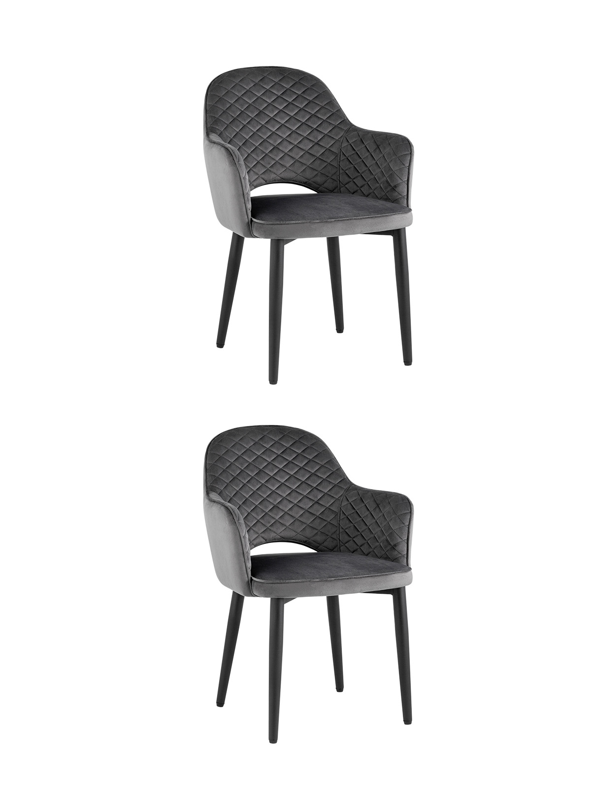 Стул Венера диамант велюр серый 2 шт