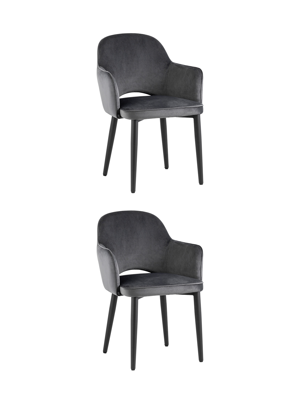 Стул Венера велюр серый 2 шт