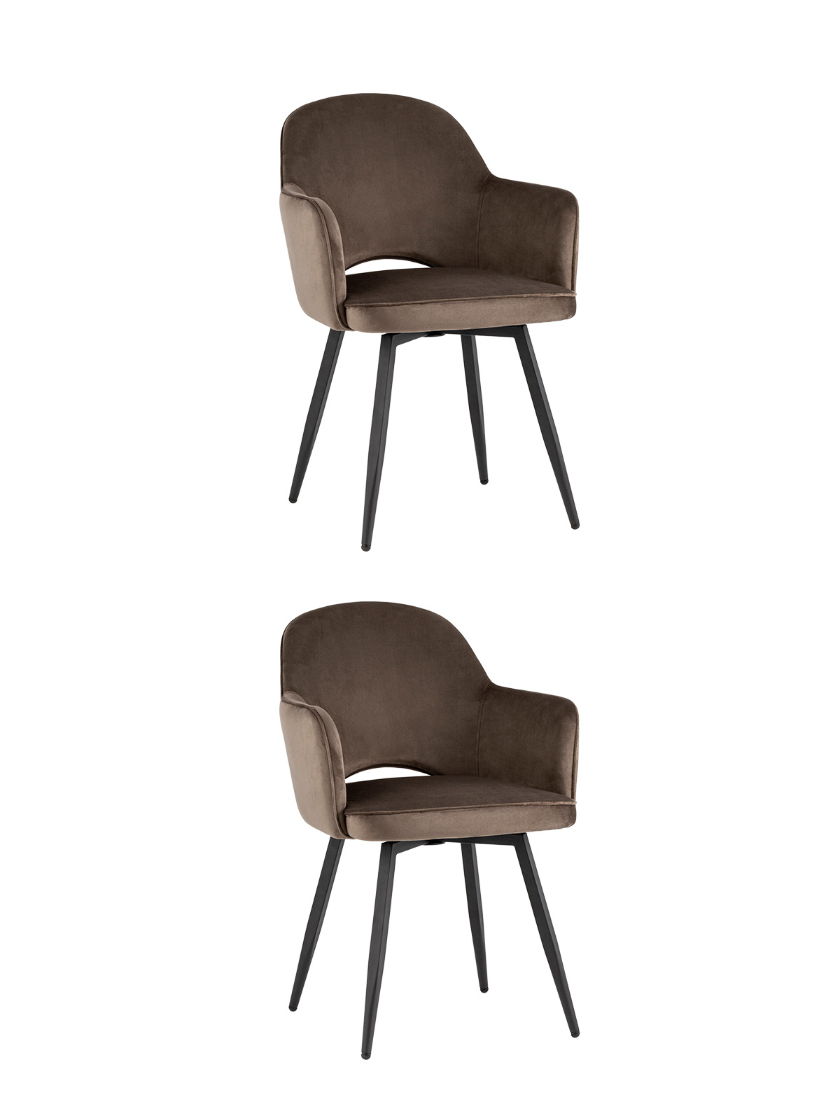 Стул Венера вращающийся велюр коричневый 2 шт