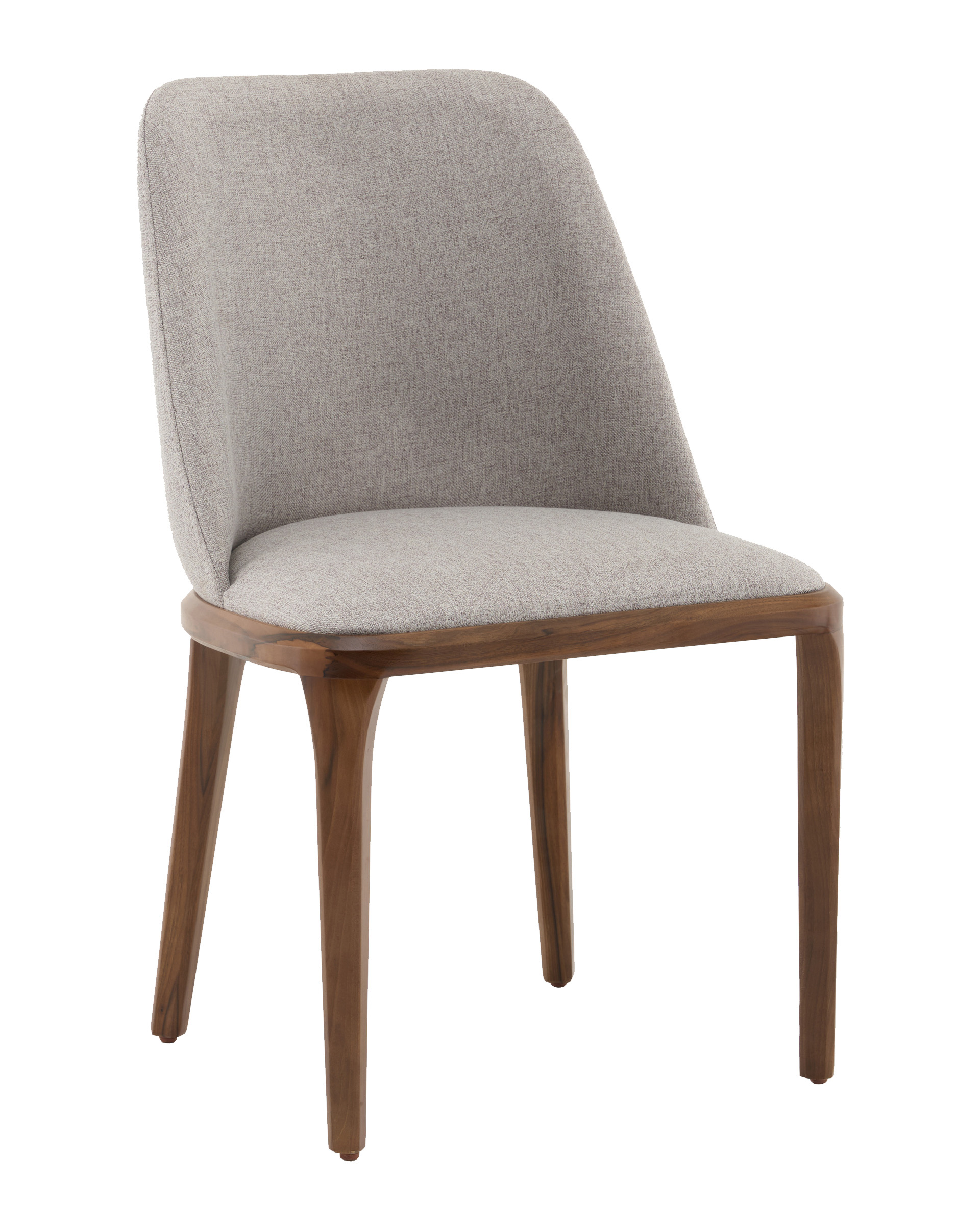 Стул Вудмайкл каркас дерево цвет темный орех рогожка бежевый