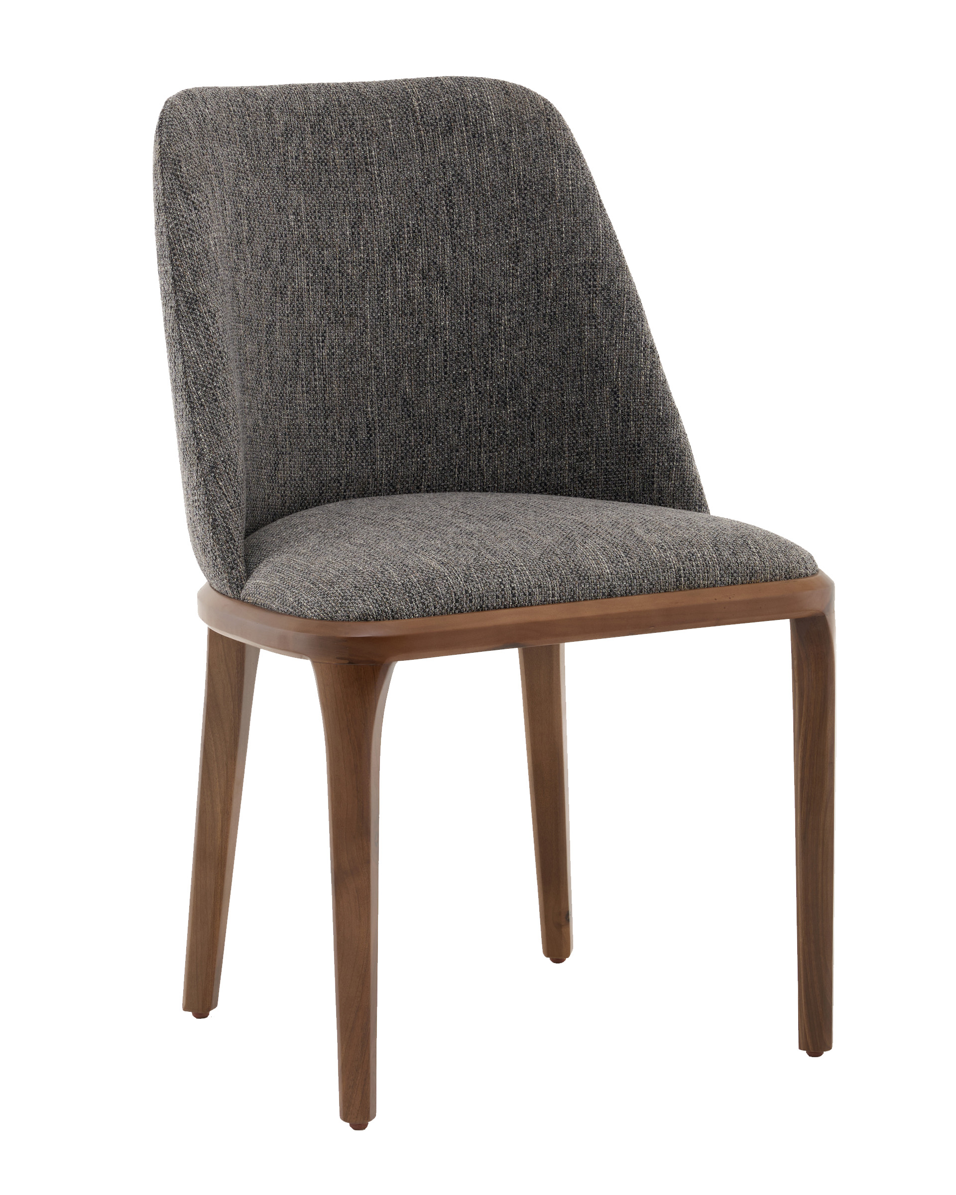 Стул Вудмайкл каркас дерево цвет темный орех рогожка темно-серый