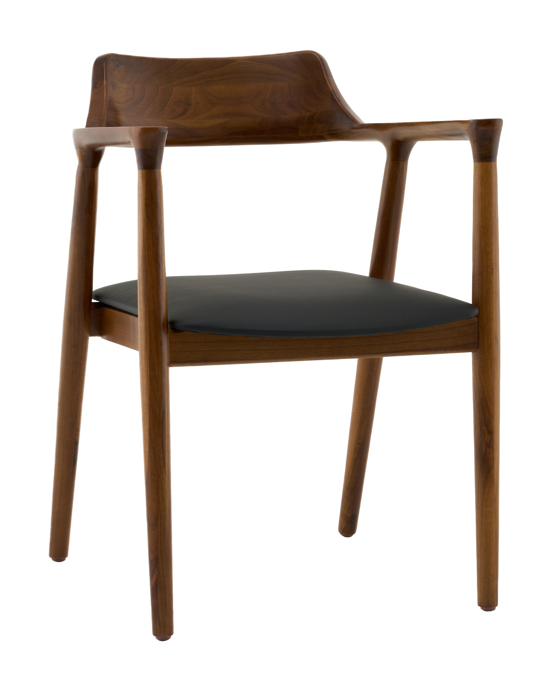 Стул Вудримини каркас дерево цвет темный орех экокожа черный