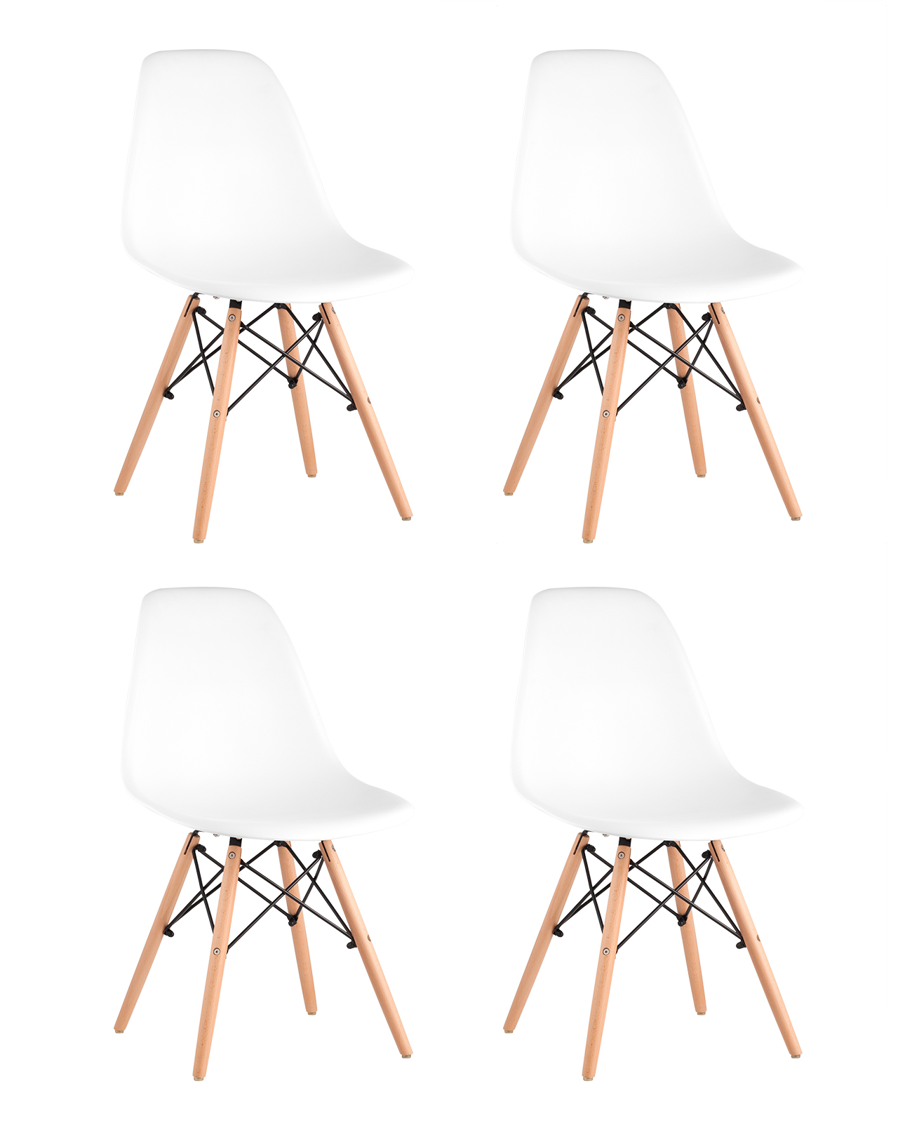 Стул Eames Style DSW белый x4 (разборный каркас)