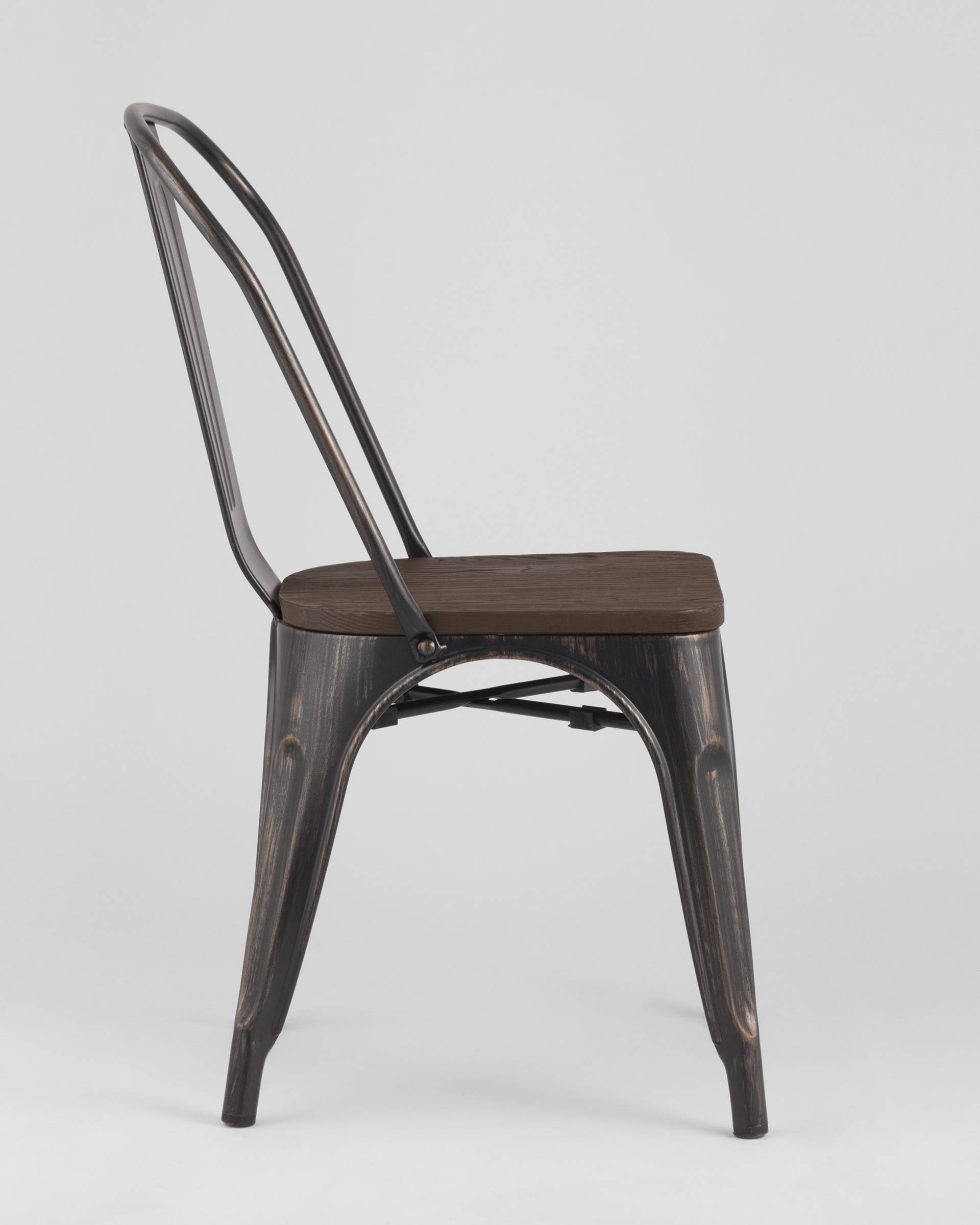 Стул TOLIX WOOD черный патина золото — изображение 6