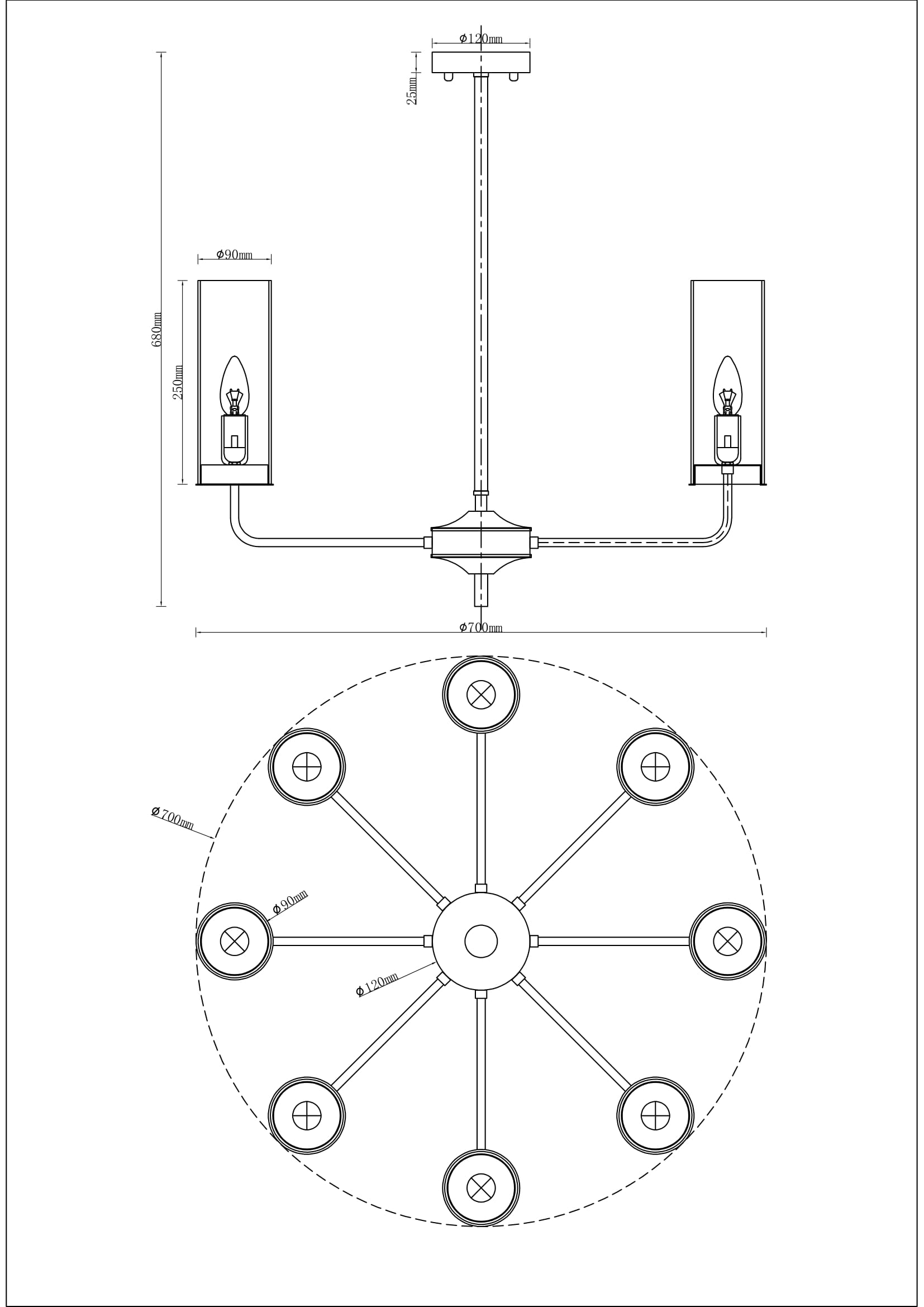 Потолочная люстра на штанге Moderli V10021-8P Metric — изображение 7