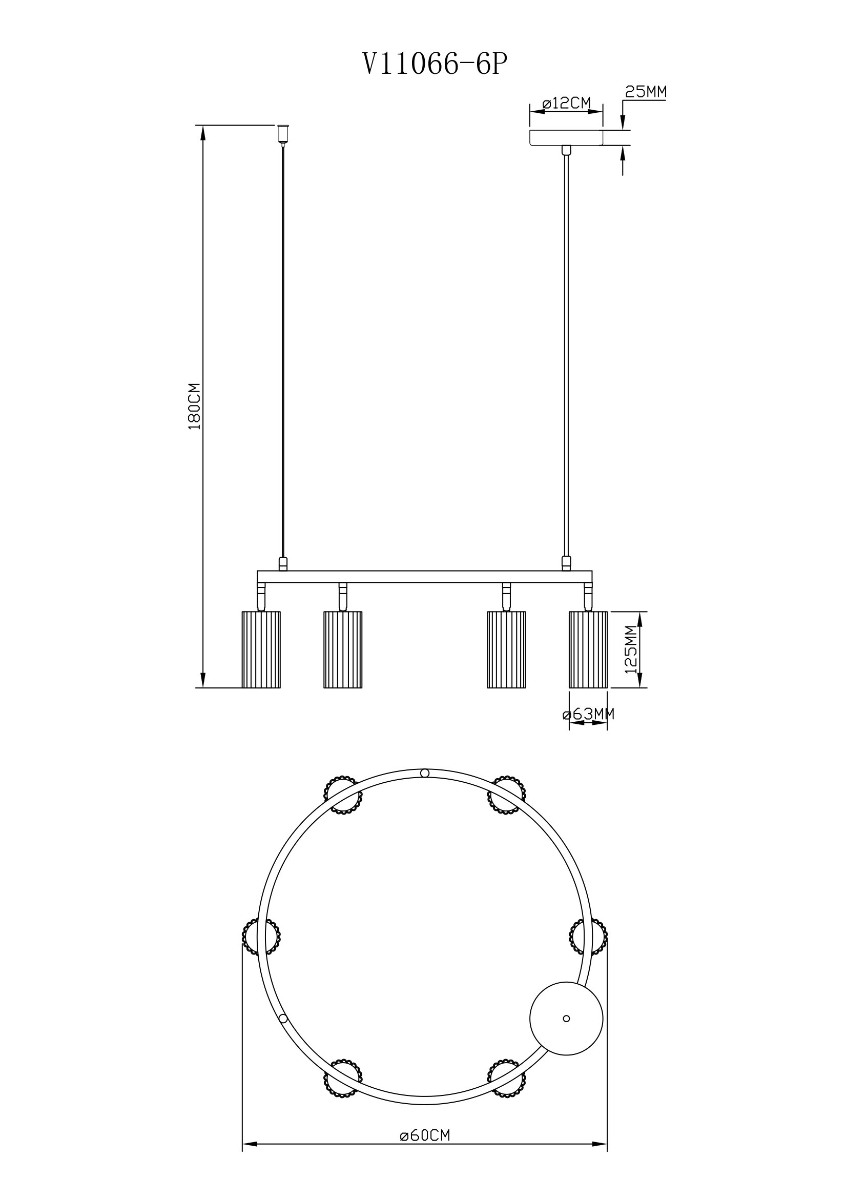 Люстра подвесная Moderli V11601-6P Cora — изображение 9