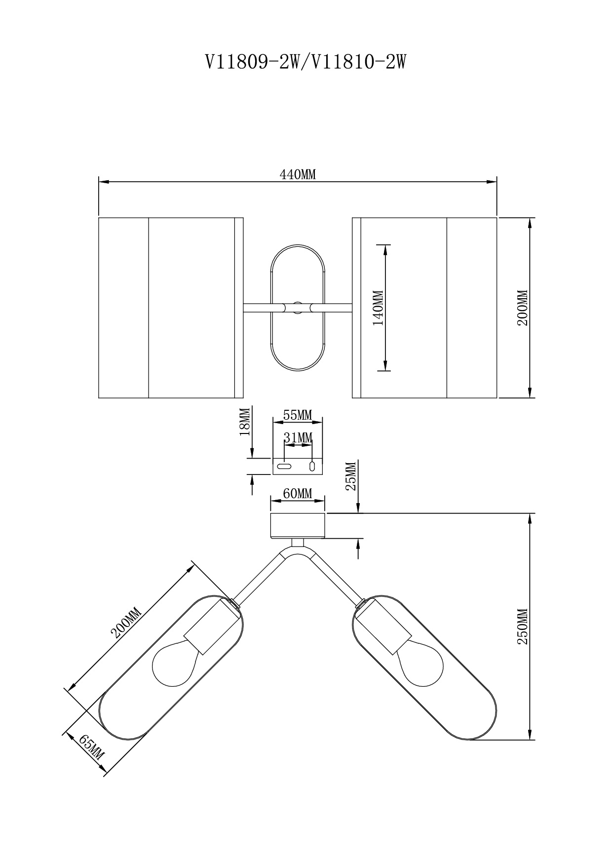Светильник настенный Moderli V11809-2W Metalicana — изображение 3