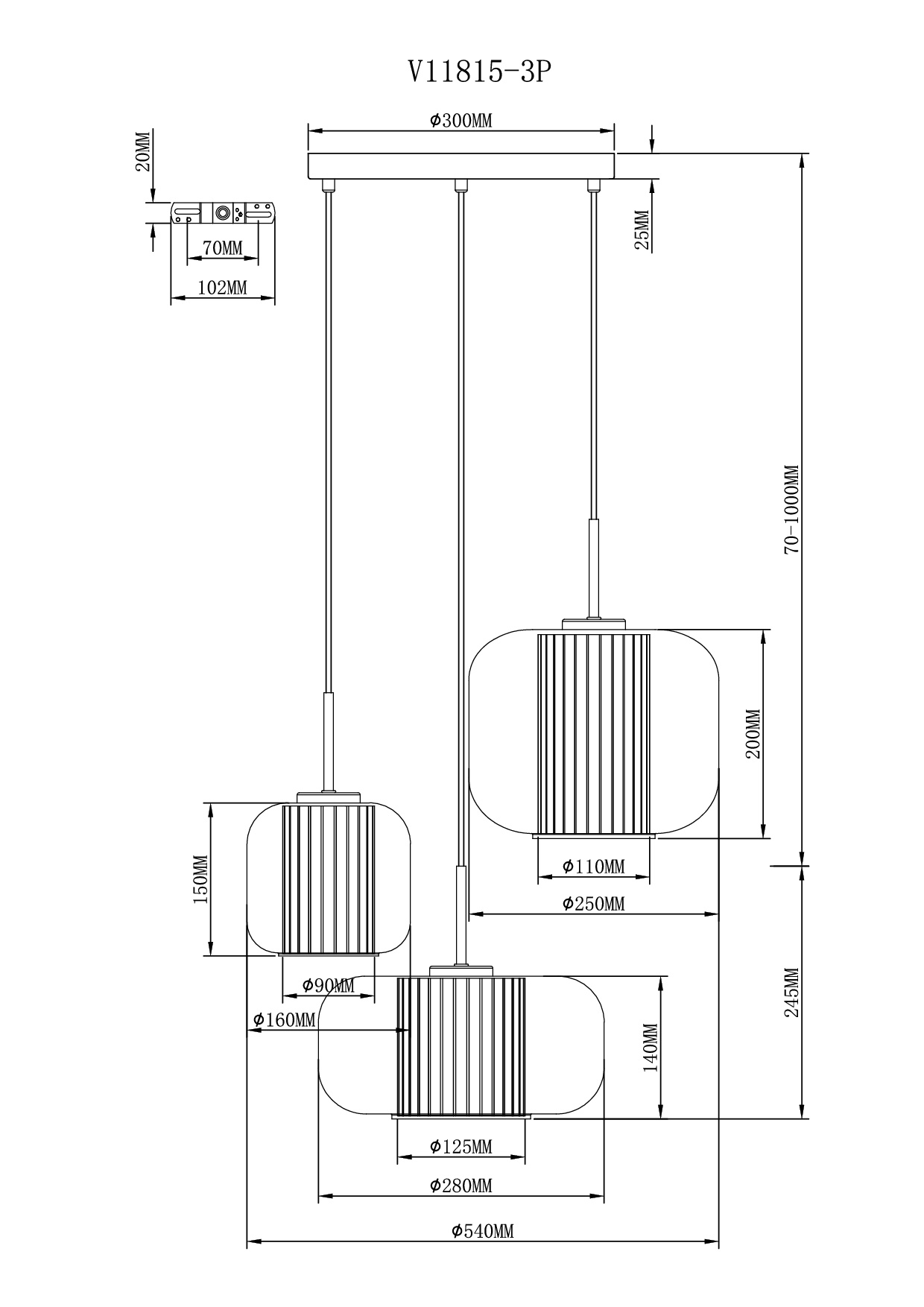 Светильник подвесной Moderli V11815-3P Ember — изображение 3