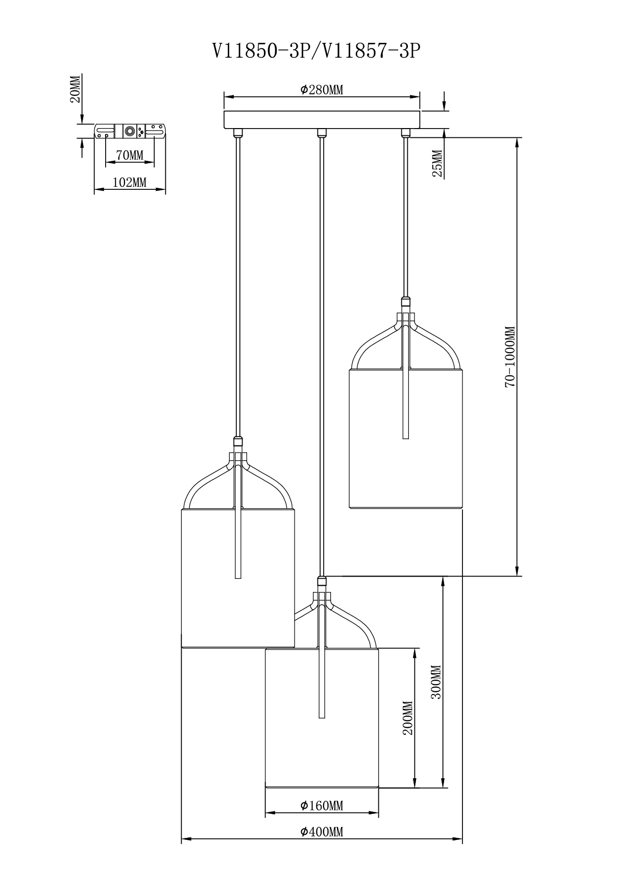 Светильник подвесной Moderli V11850-3P Inari — изображение 3