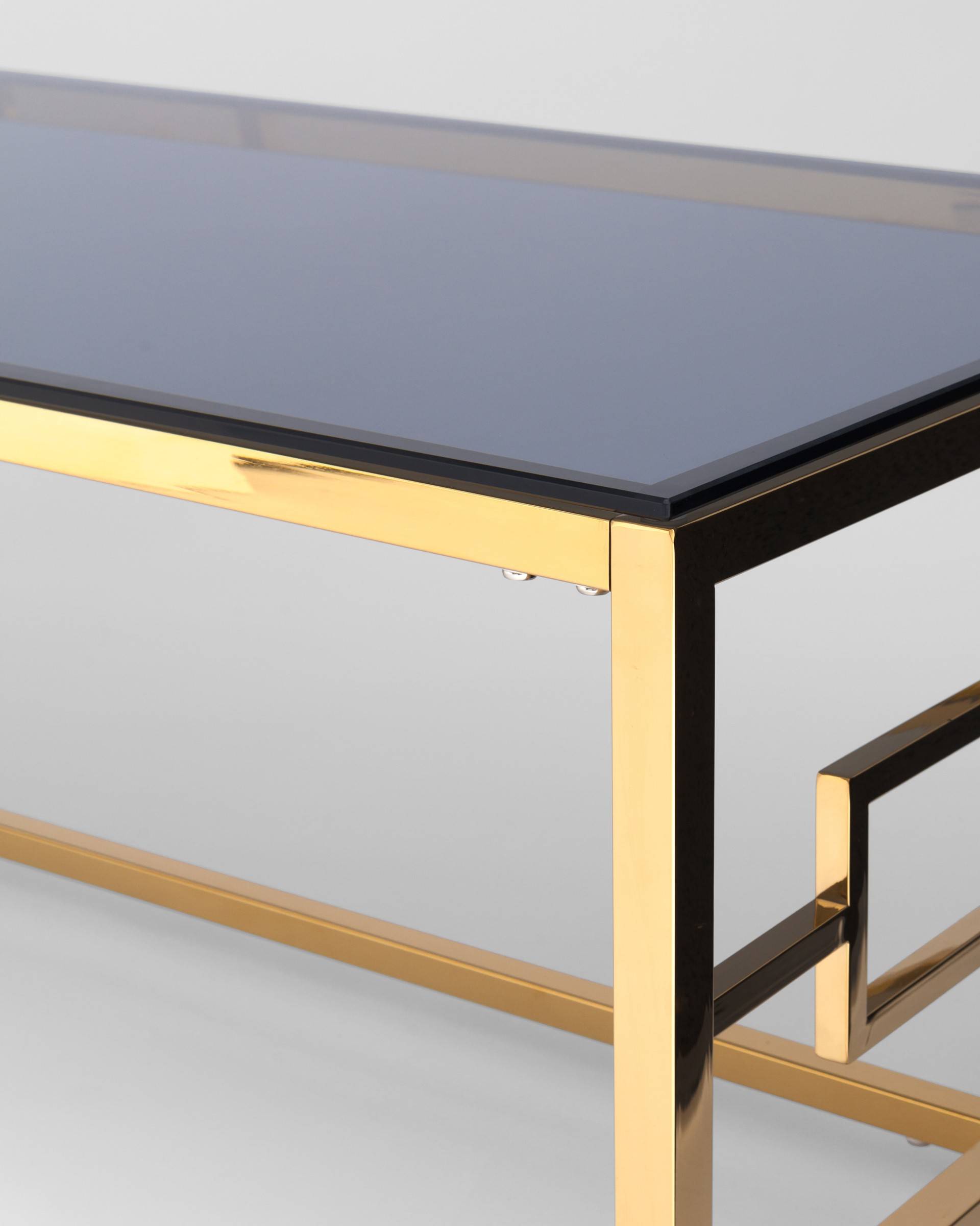 Журнальный стол 120*60 БРУКЛИН золото стекло smoke — изображение 4