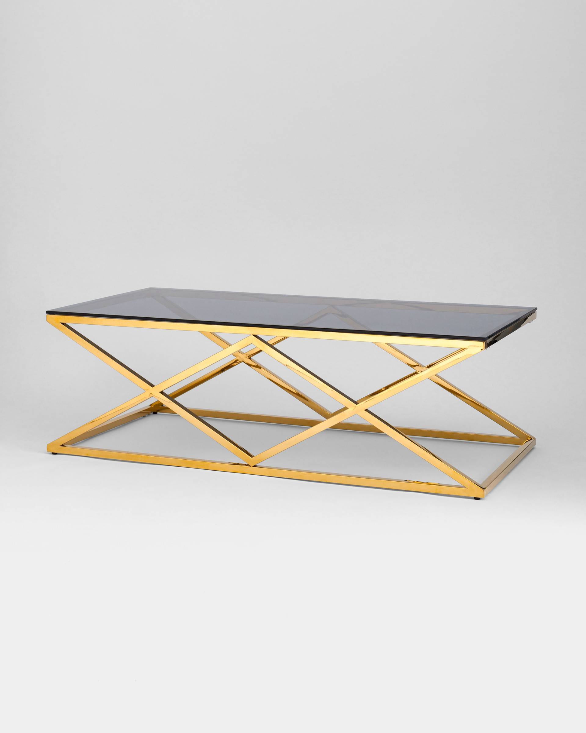 Журнальный стол 120*60 ИНСИГНИЯ золото стекло smoke — изображение 2