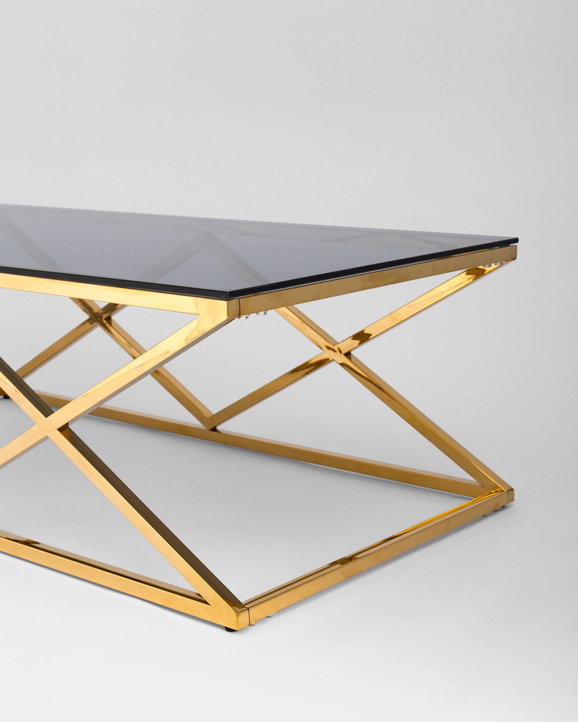 Журнальный стол 120*60 ИНСИГНИЯ золото стекло smoke — изображение 7