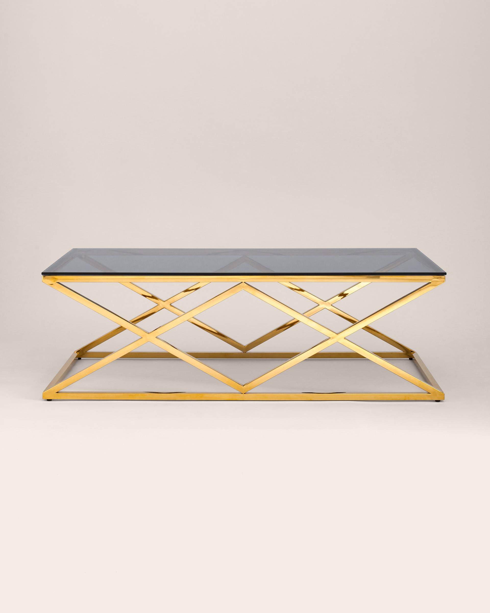 Журнальный стол 120*60 ИНСИГНИЯ золото стекло smoke — изображение 5