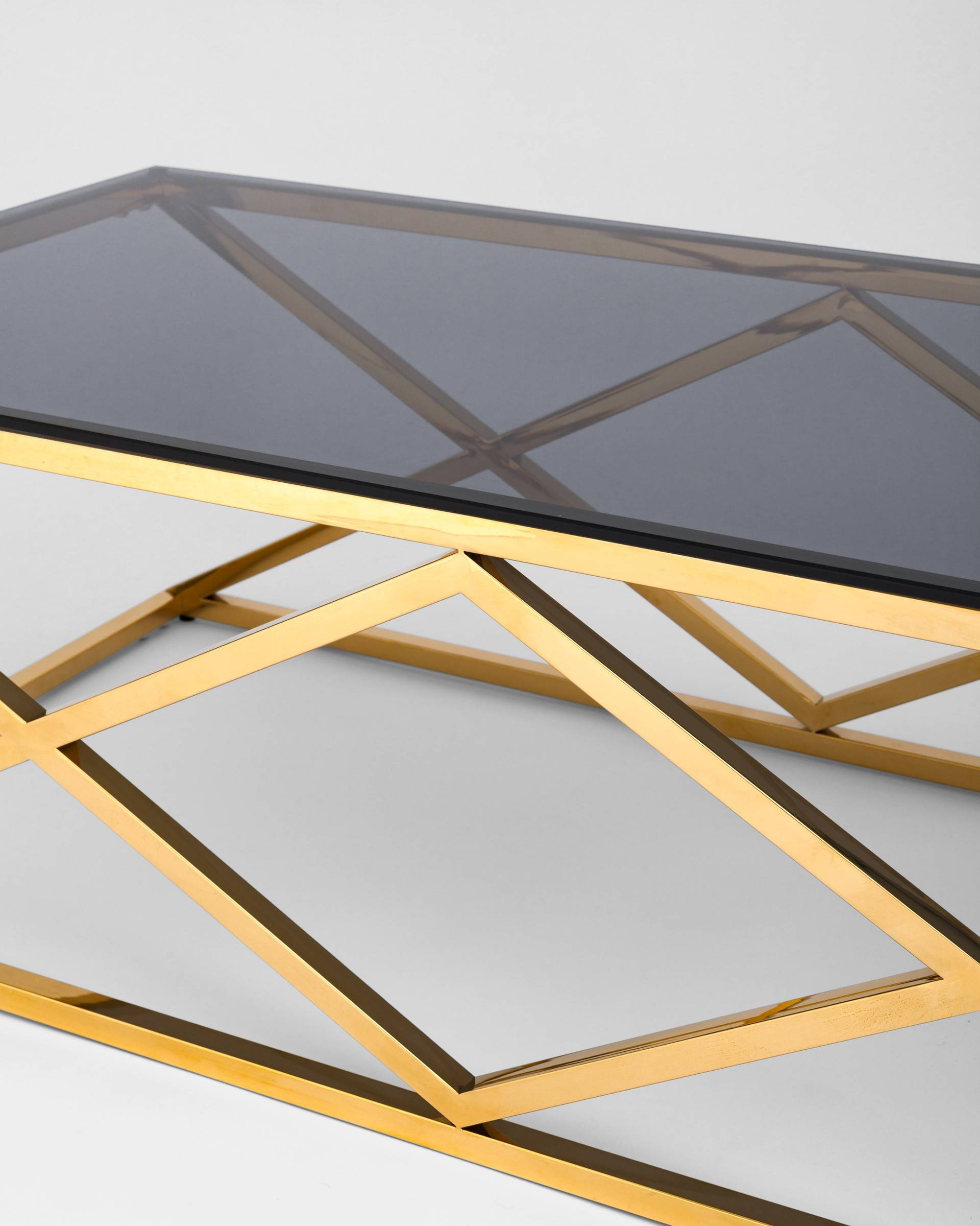 Журнальный стол 120*60 ИНСИГНИЯ золото стекло smoke — изображение 6