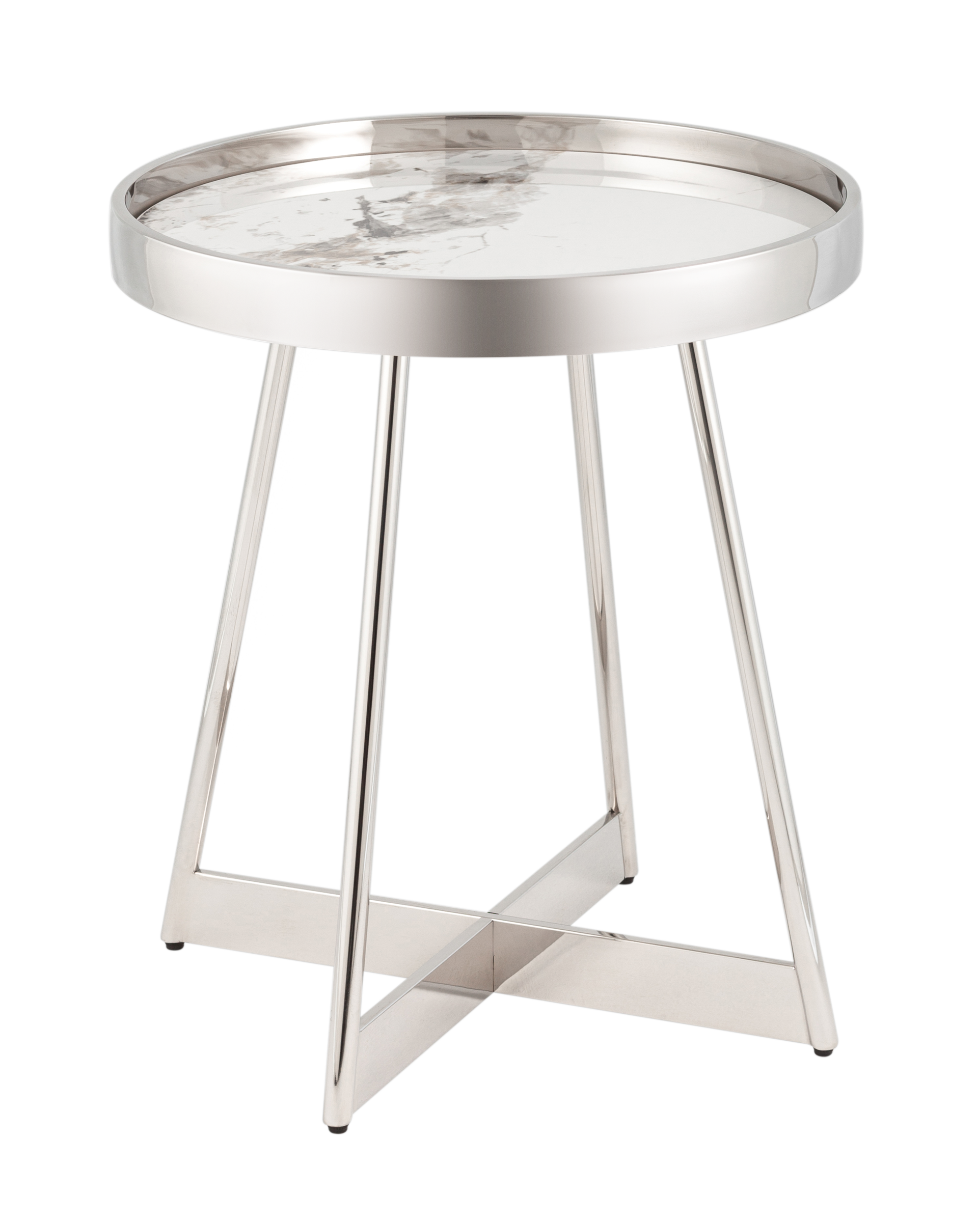 Журнальный столик Гера 50*50 см сталь серебро