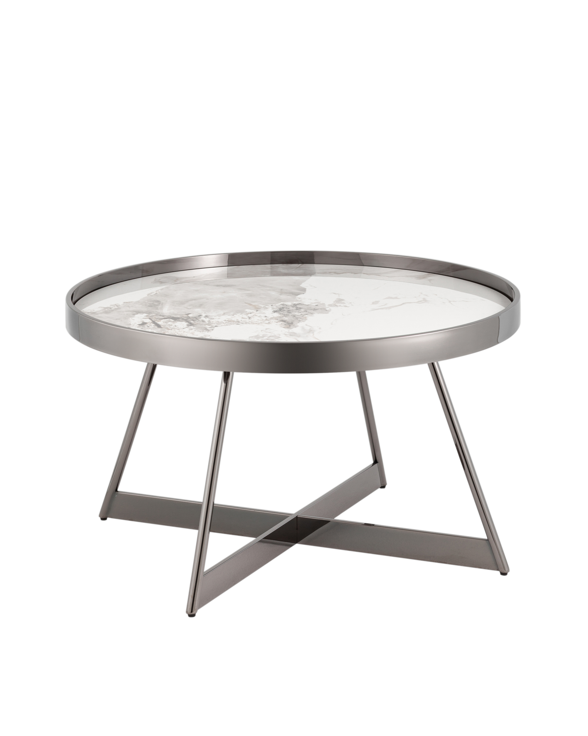 Журнальный столик Гера 80*80 см сталь тёмный хром