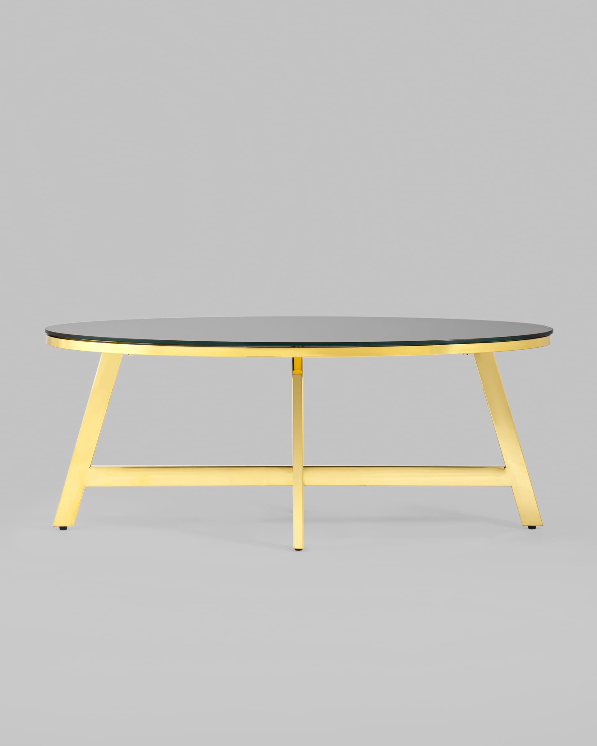 Журнальный стол 100*50 АЛЬБА золото стекло черное — изображение 3