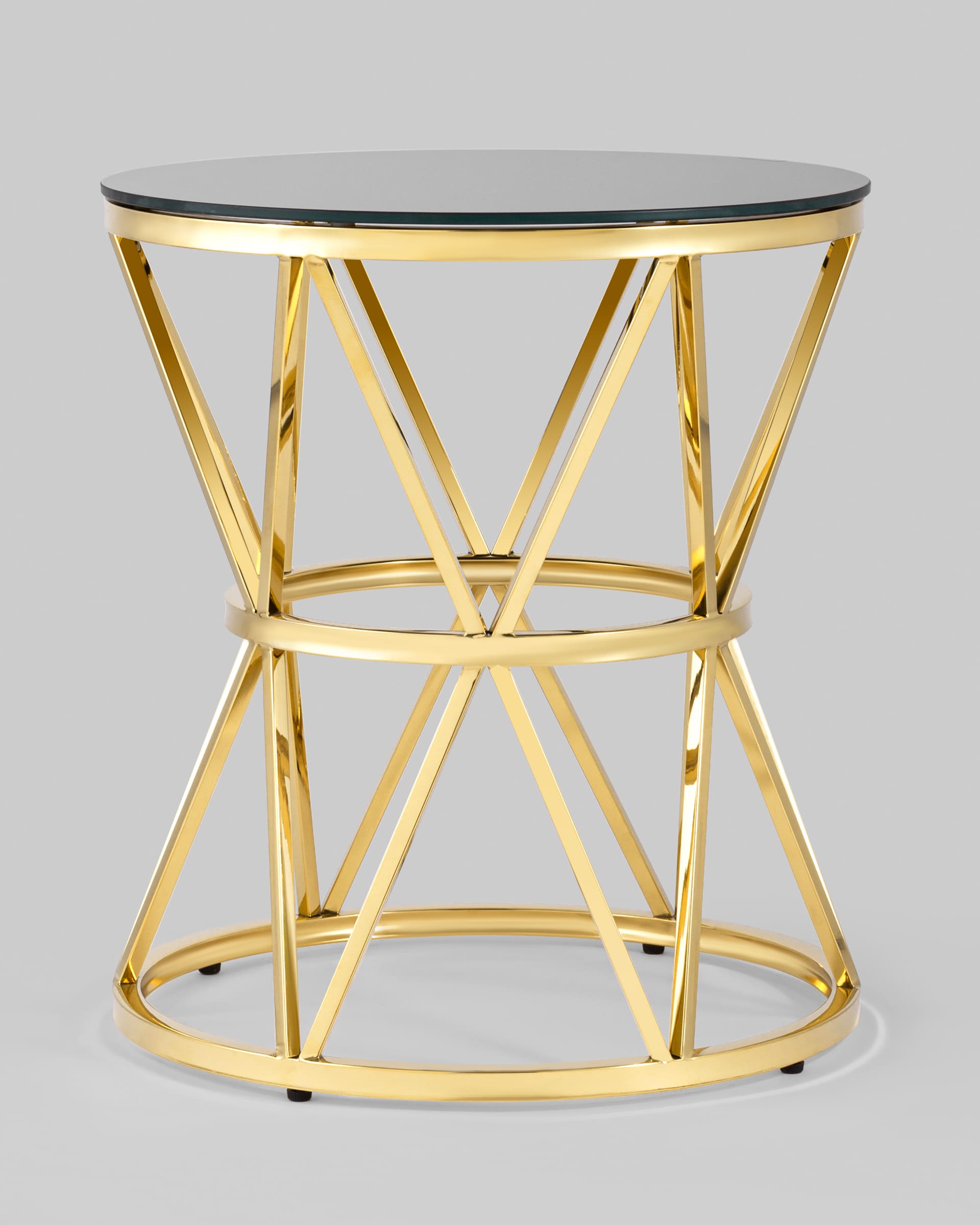 Журнальный стол 50*50 ВИВА золото стекло черное — изображение 5