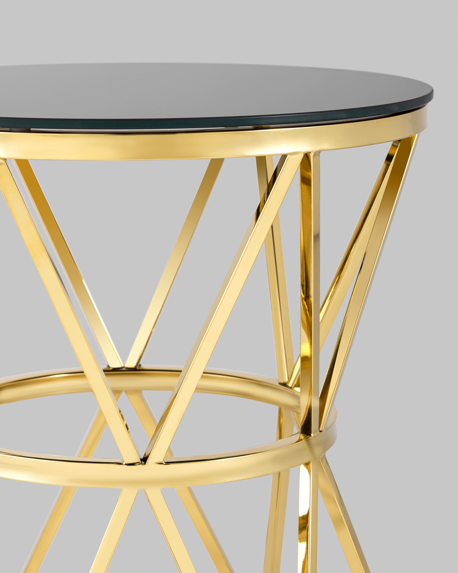 Журнальный стол 50*50 ВИВА золото стекло черное — изображение 7