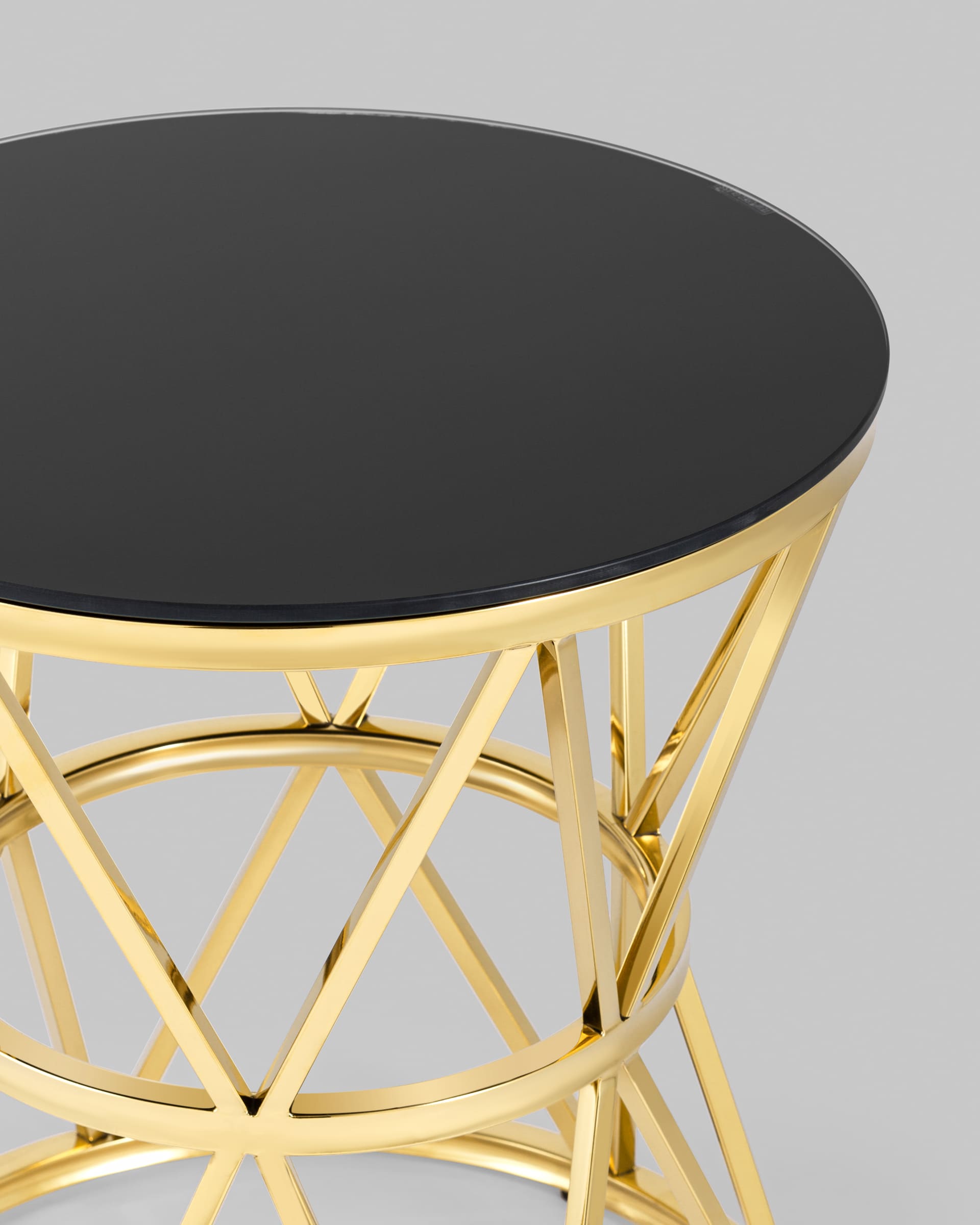 Журнальный стол 50*50 ВИВА золото стекло черное — изображение 8