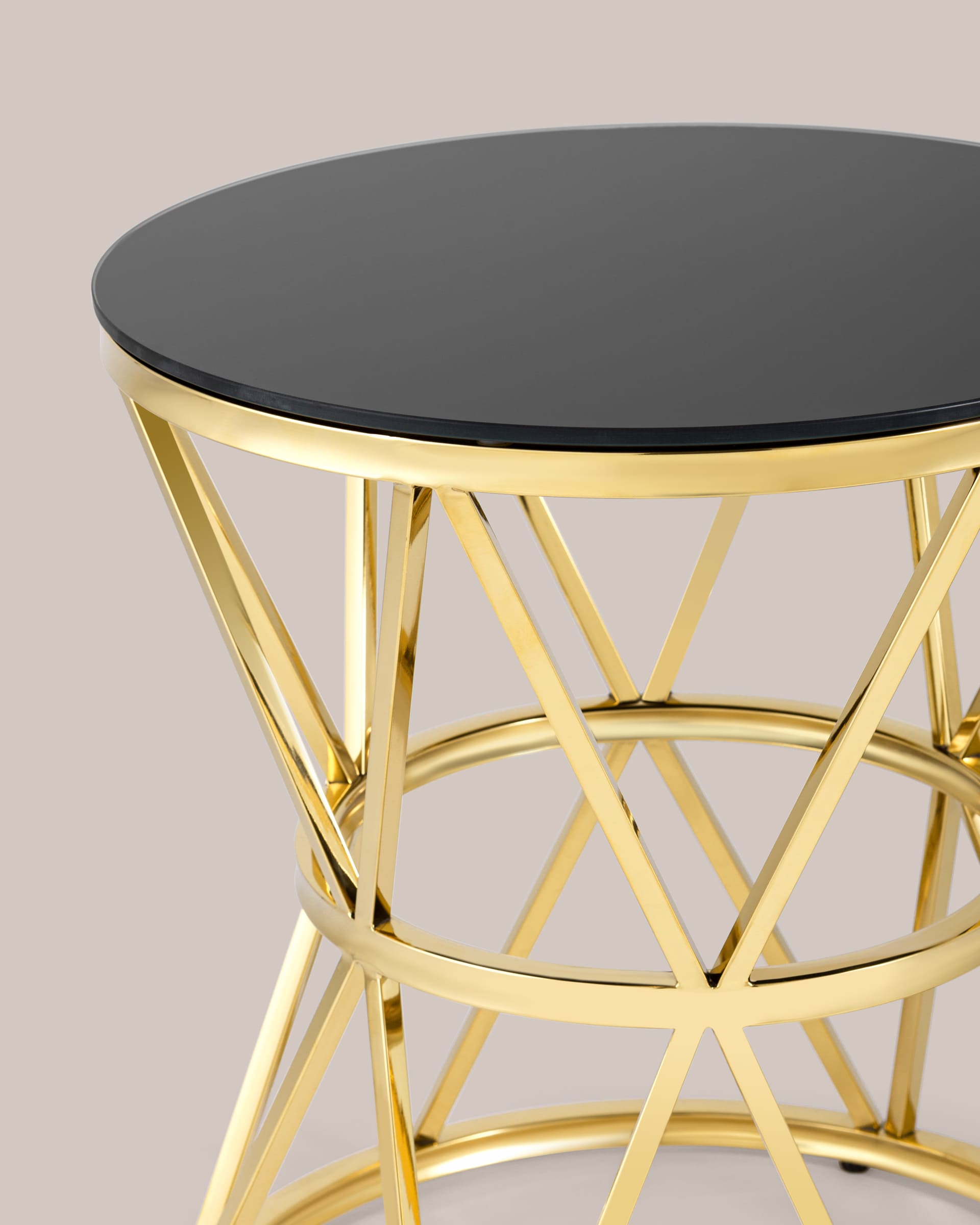 Журнальный стол 50*50 ВИВА золото стекло черное — изображение 6