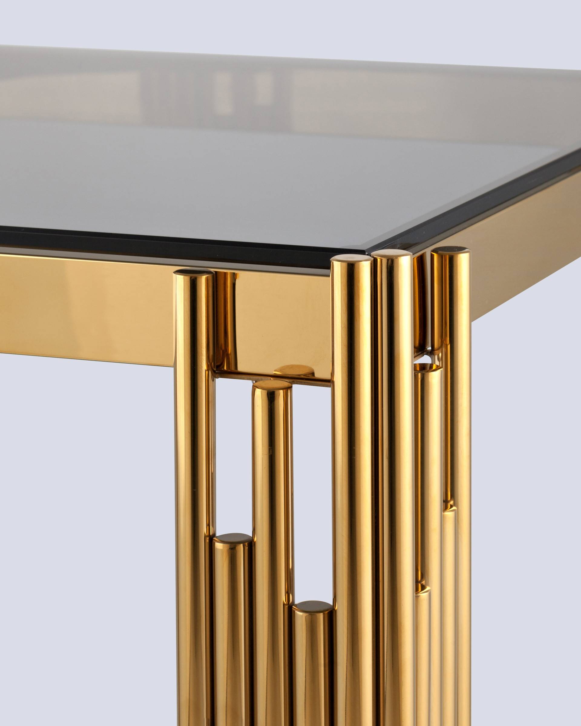 Журнальный столик 55*55 ГЭТСБИ золото стекло smoke — изображение 7