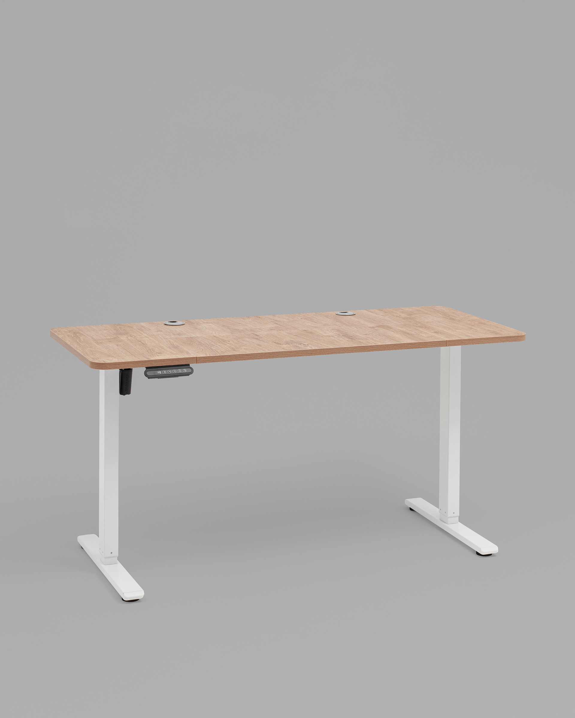 Стол с регулировкой высоты, 1 мотор, память 3 уровня высоты,белый, 140*60 см, светлое дерево — изображение 2