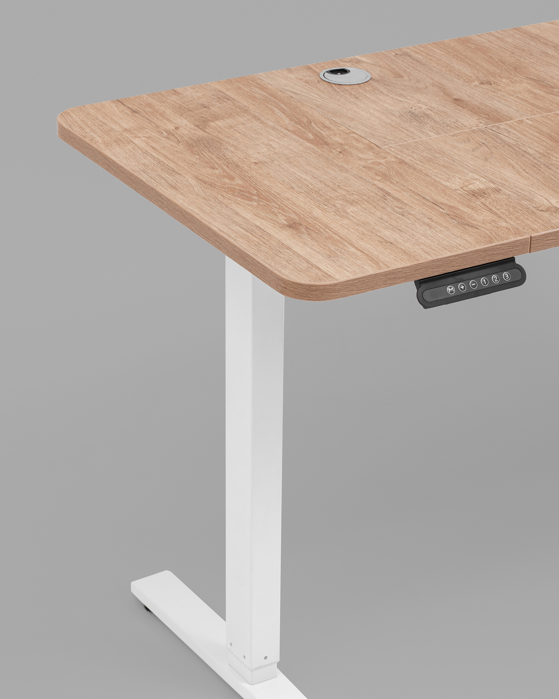 Стол с регулировкой высоты, 1 мотор, память 3 уровня высоты,белый, 120*60 см, светлое дерево — изображение 6