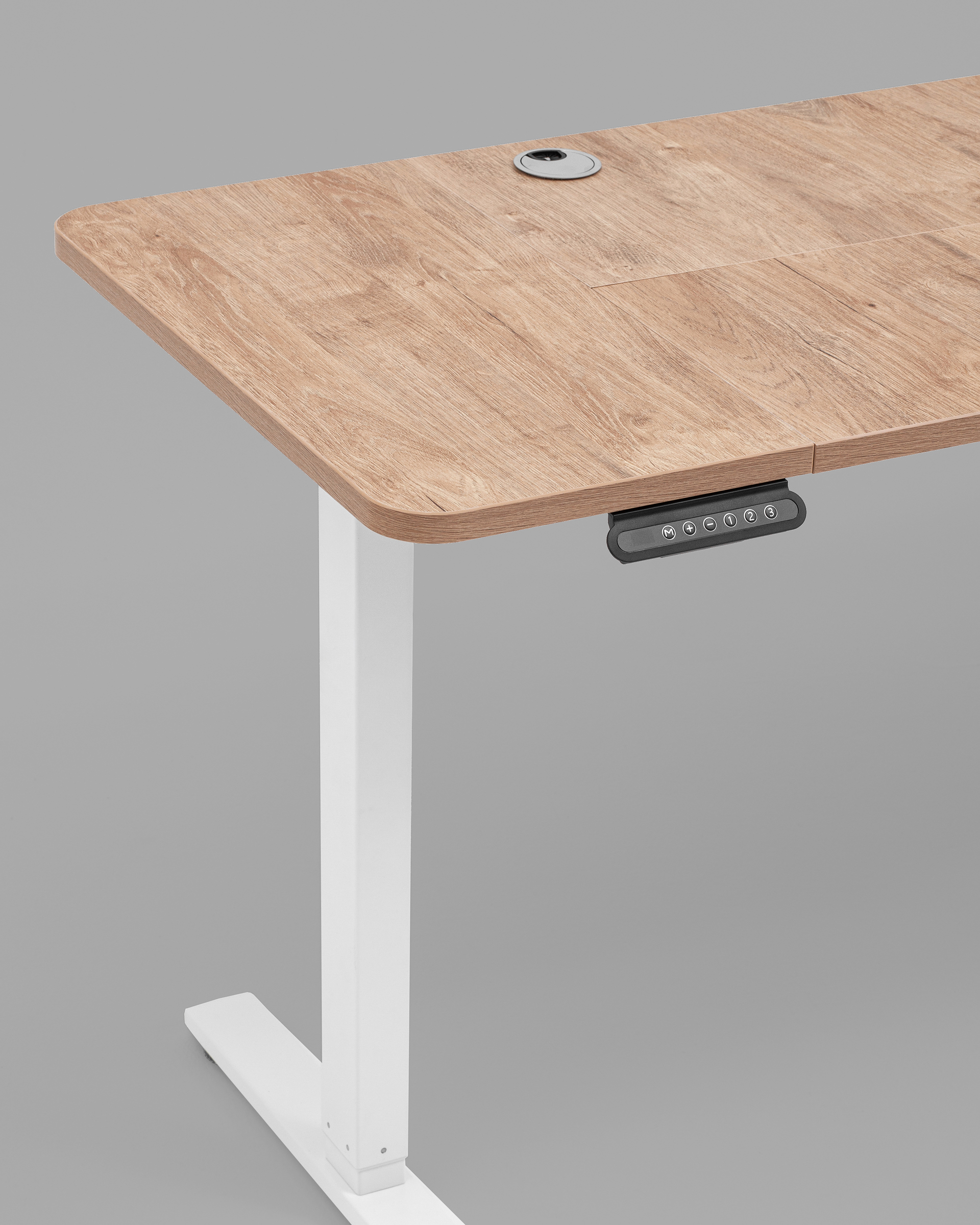 Стол с регулировкой высоты, 1 мотор, память 3 уровня высоты,белый, 140*60 см, светлое дерево — изображение 6