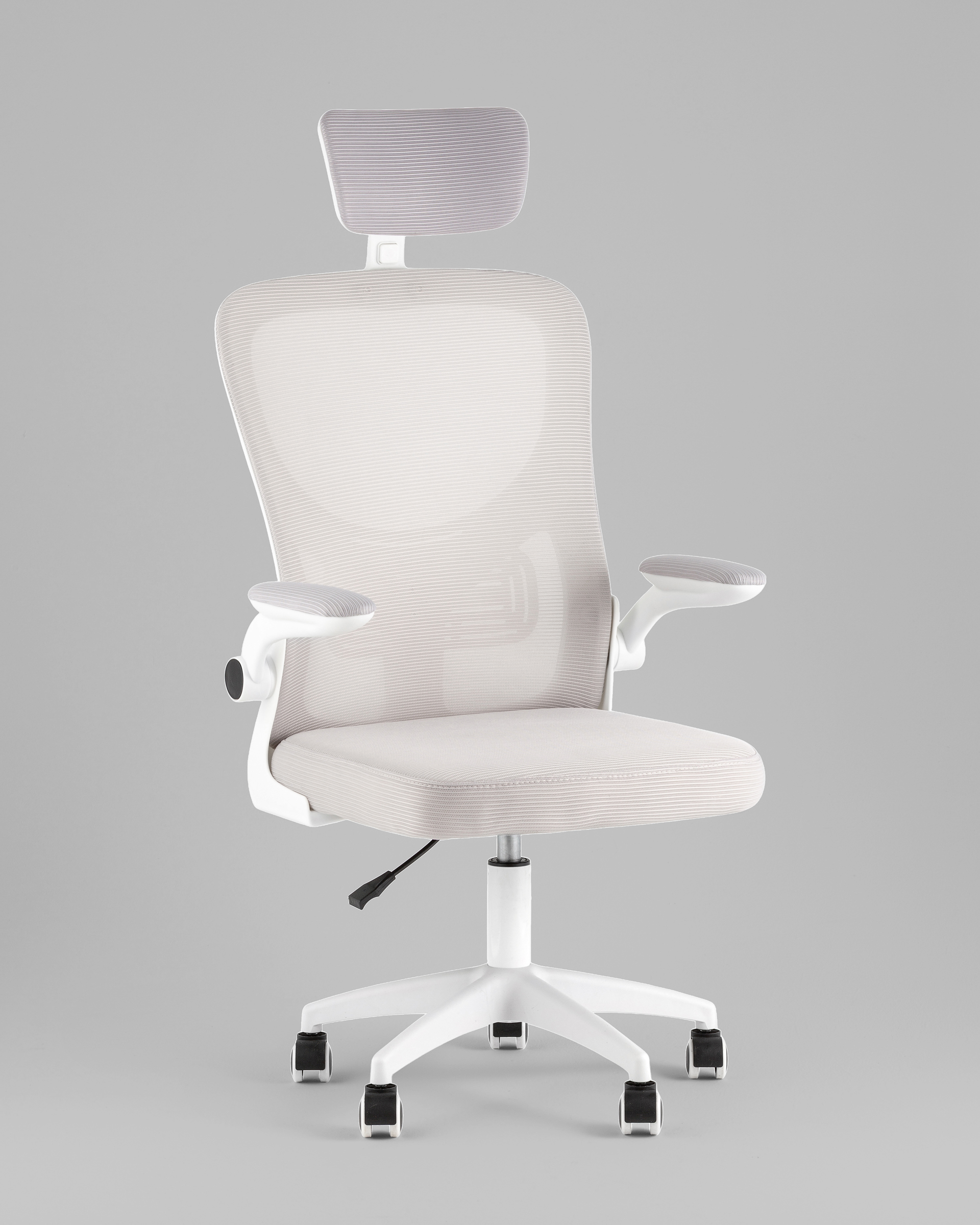 Кресло офисное TopChairs Core серый с подголовником пластик белый — изображение 2