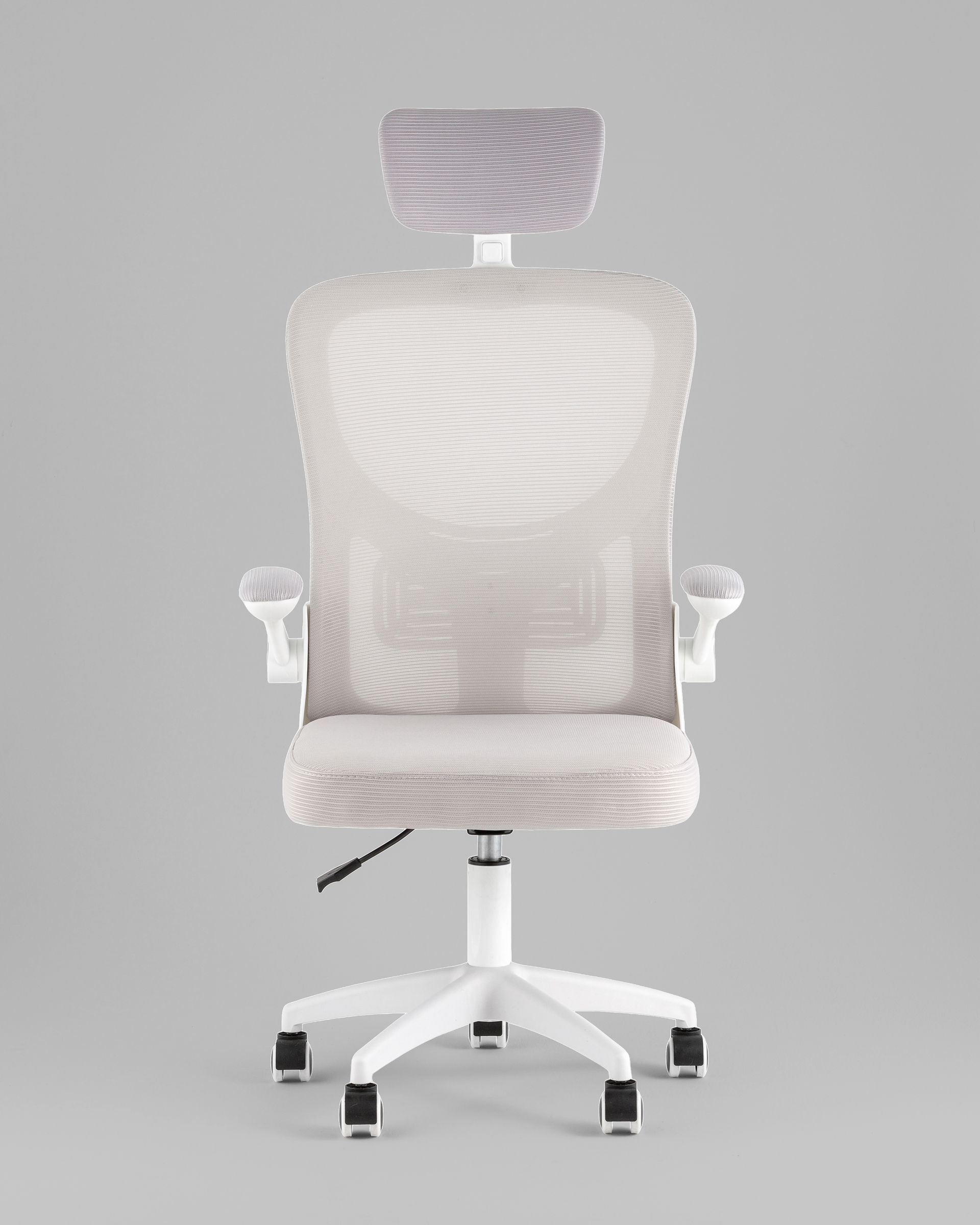 Кресло офисное TopChairs Core серый с подголовником пластик белый — изображение 3