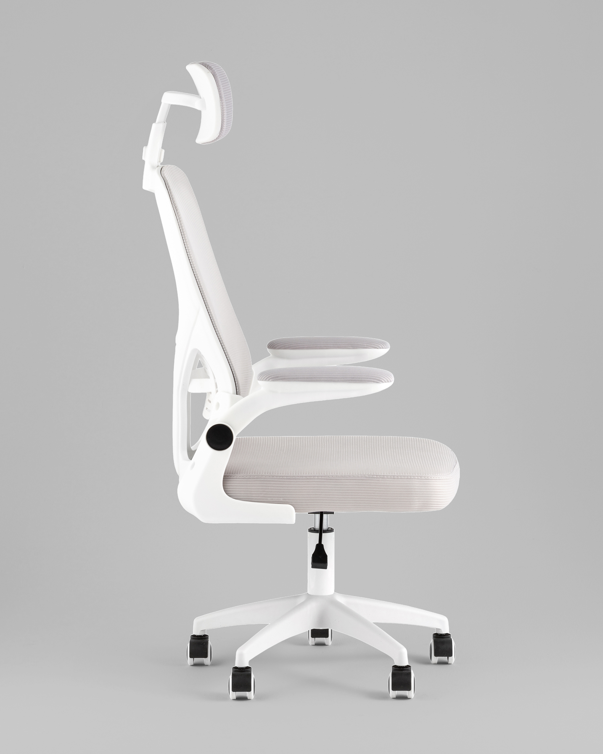 Кресло офисное TopChairs Core серый с подголовником пластик белый — изображение 4